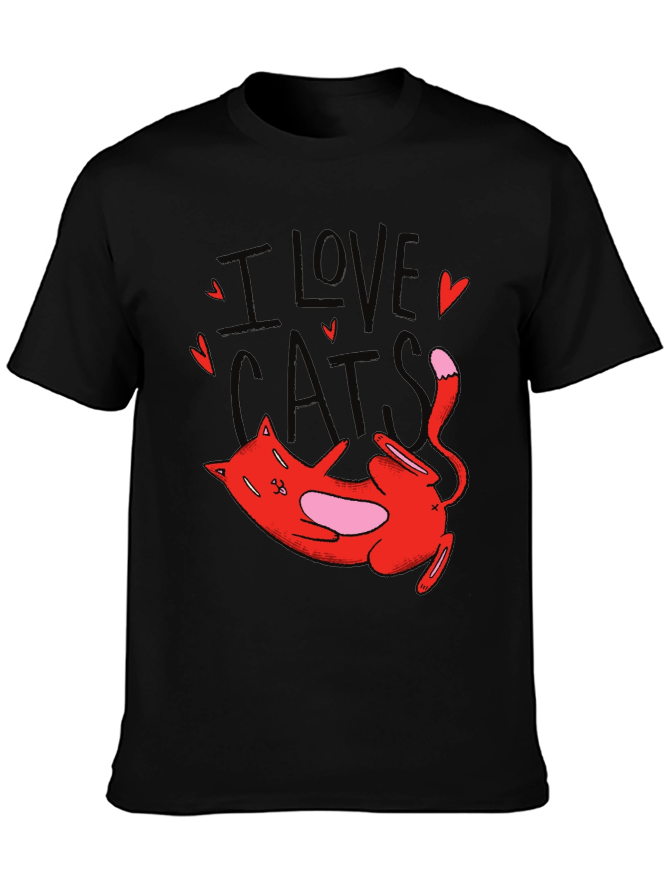 I Love Cats Graphic T-Shirt Cute Cat Tee