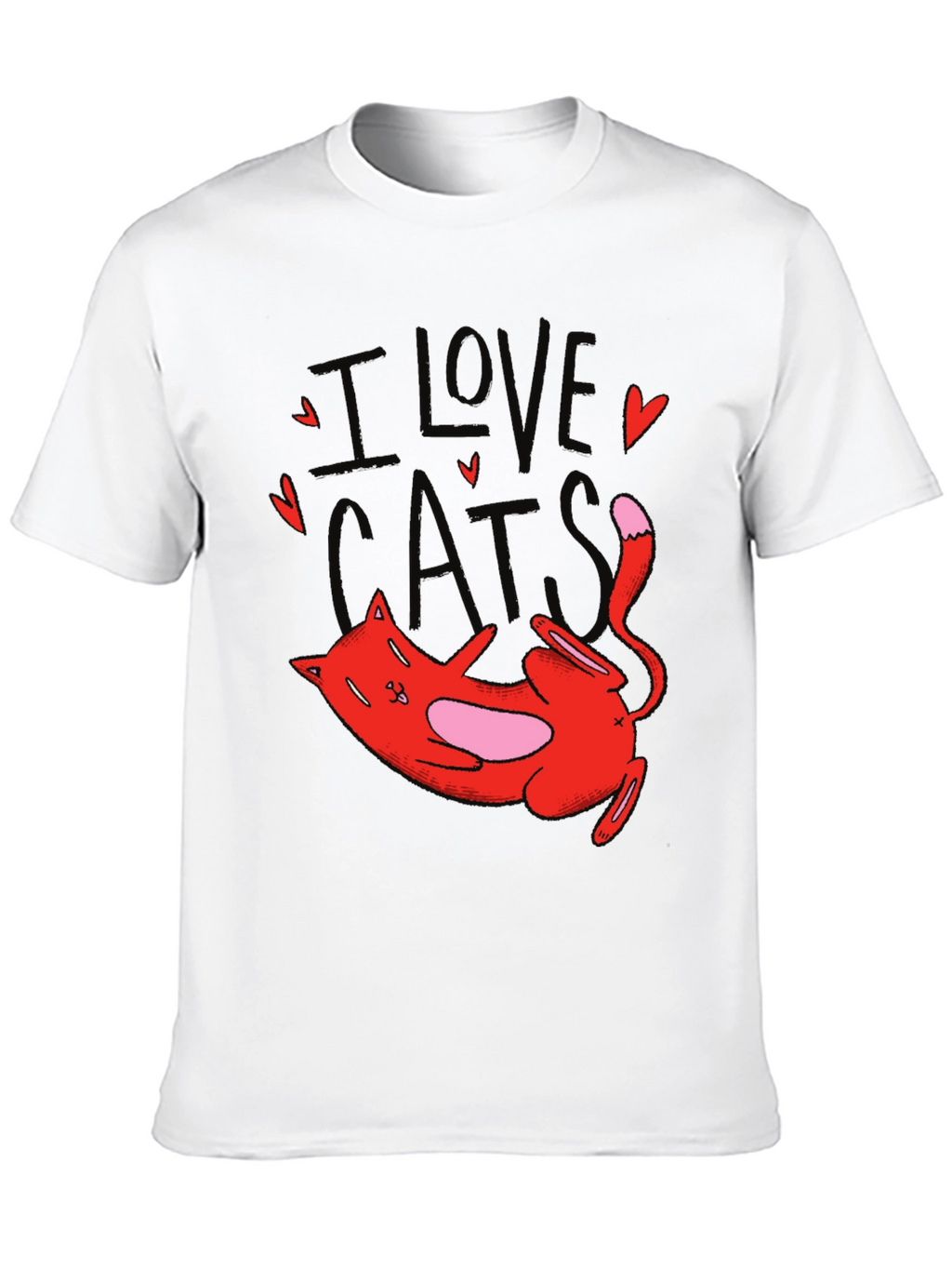 I Love Cats Graphic T-Shirt Cute Cat Tee