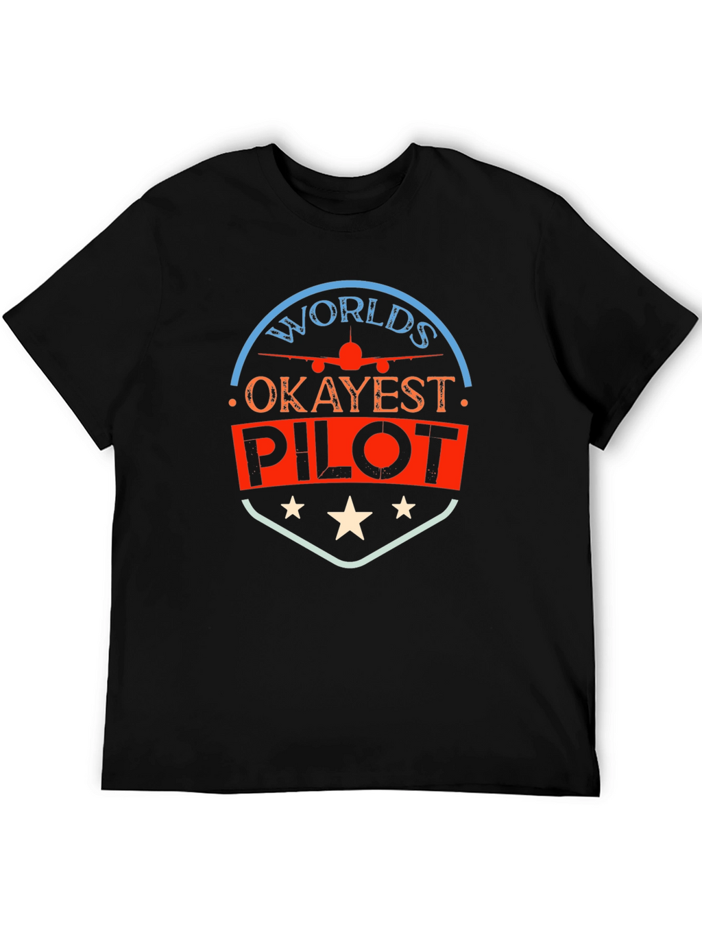 Worlds Okayest Pilot Black T-Shirt