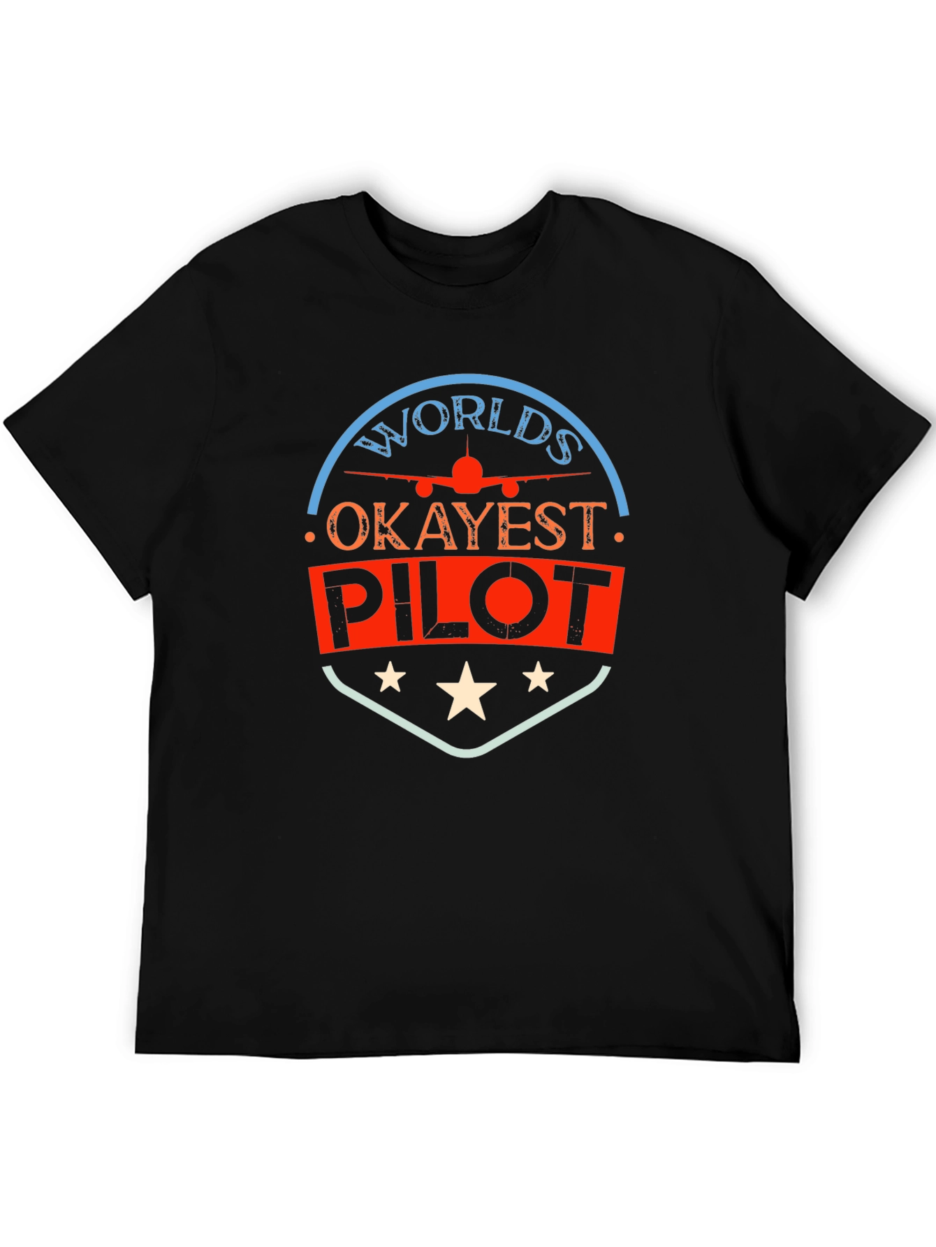 Worlds Okayest Pilot Black T-Shirt