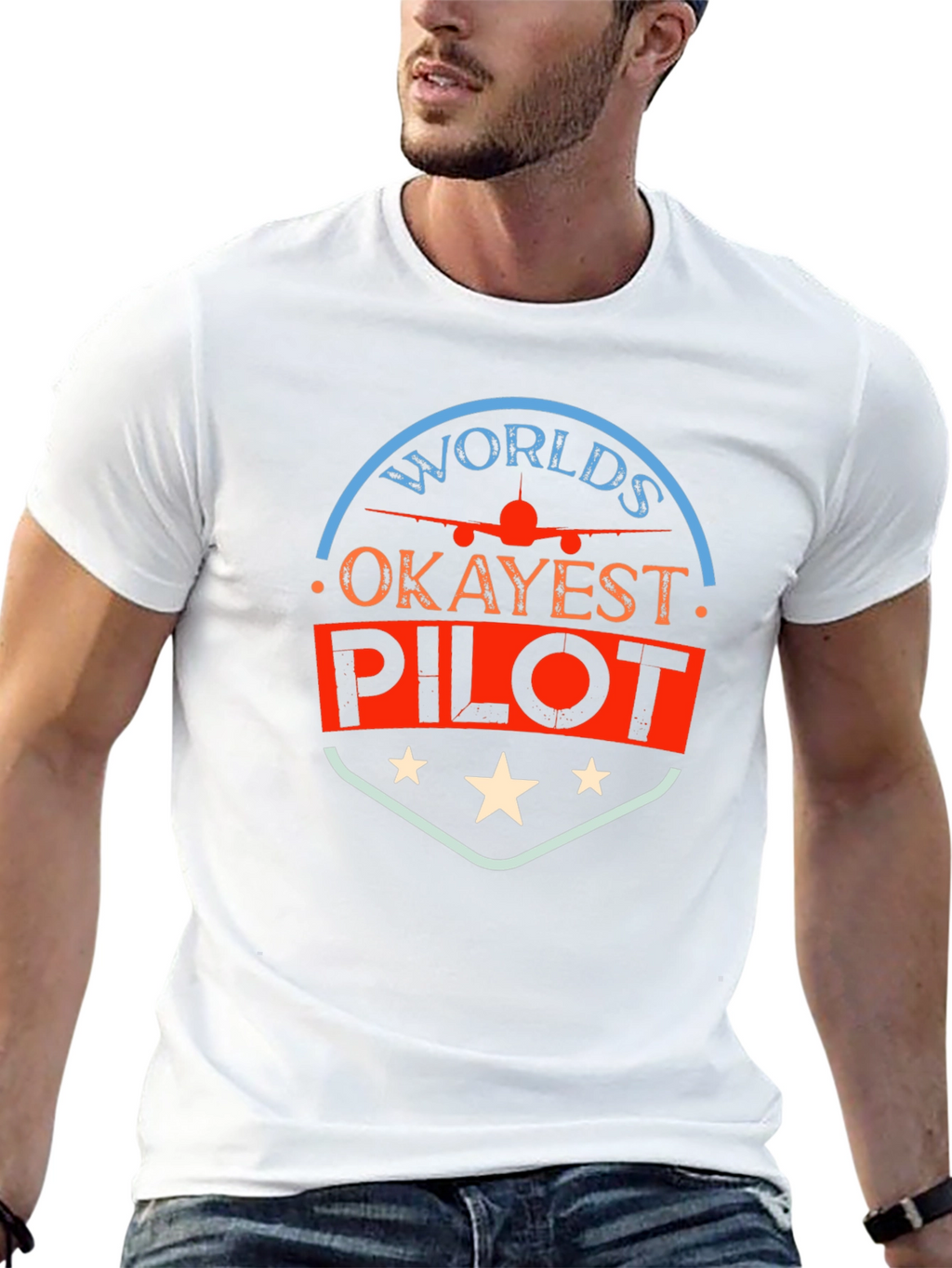 Worlds Okayest Pilot Black T-Shirt