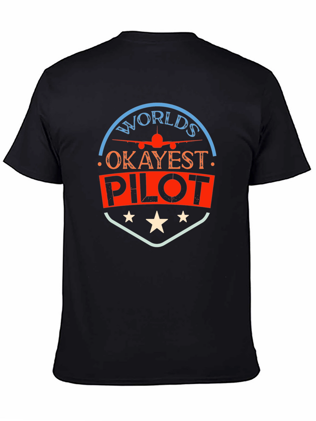 Worlds Okayest Pilot Black T-Shirt