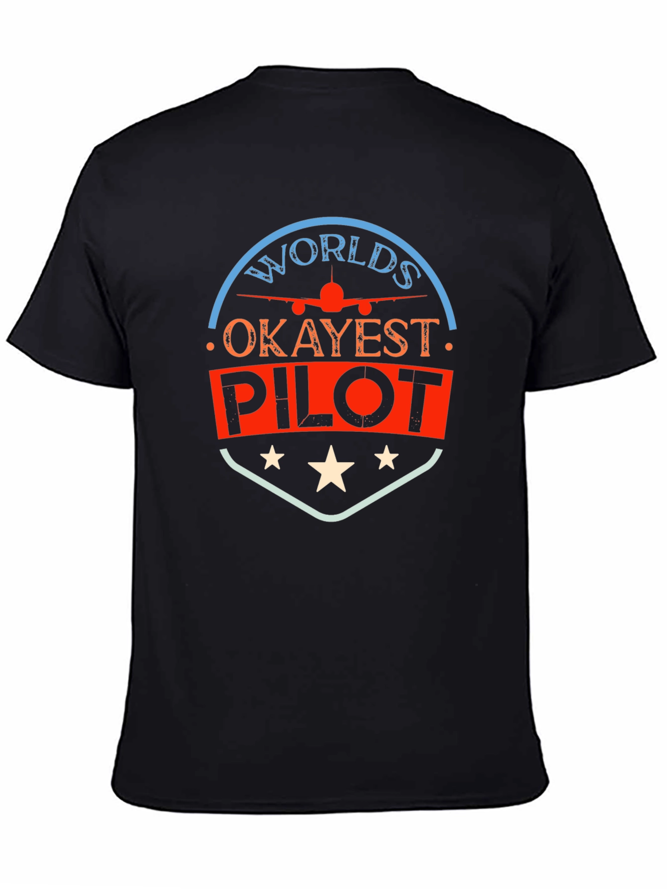 Worlds Okayest Pilot Black T-Shirt
