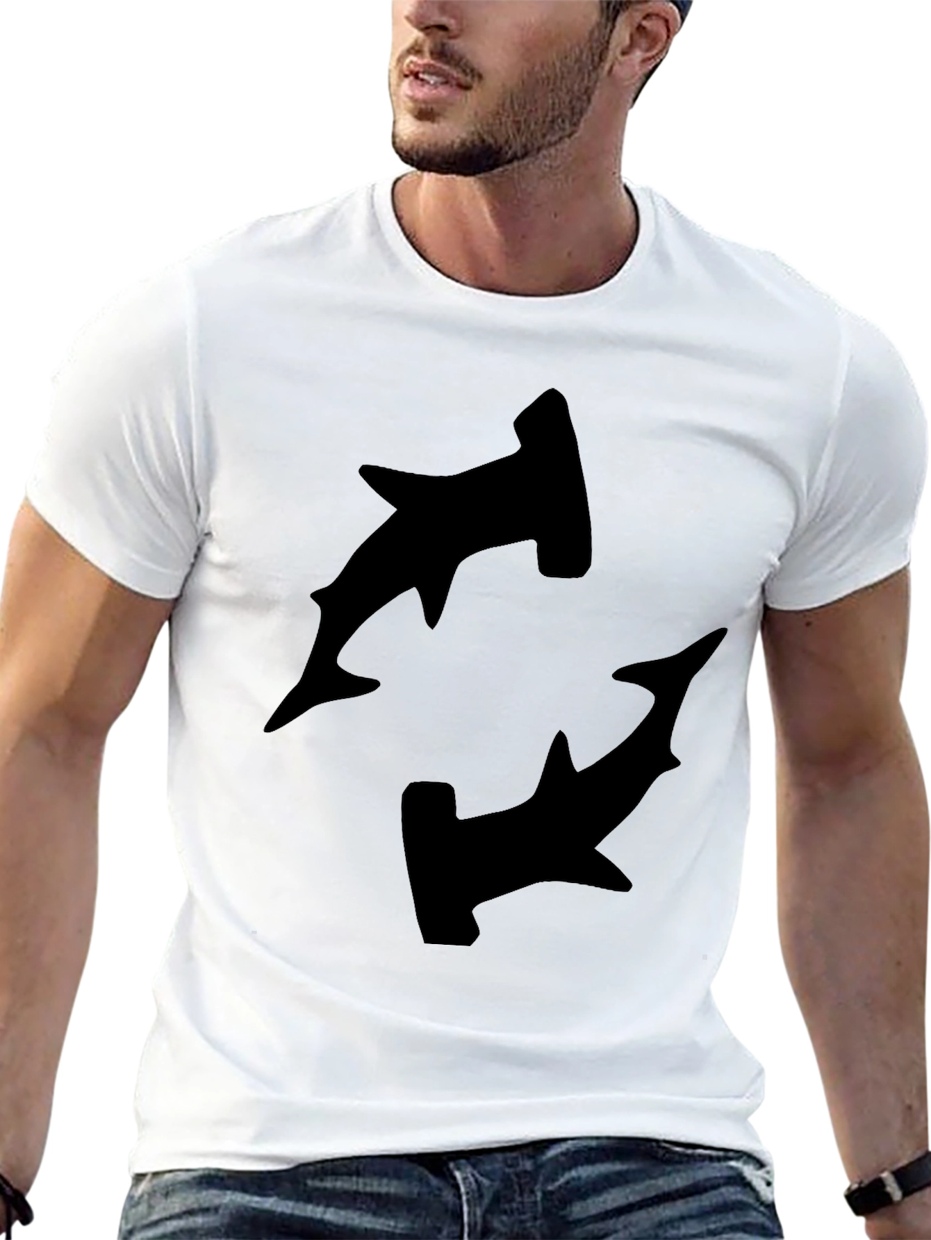 Hammerhead Shark Graphic Black T-Shirt