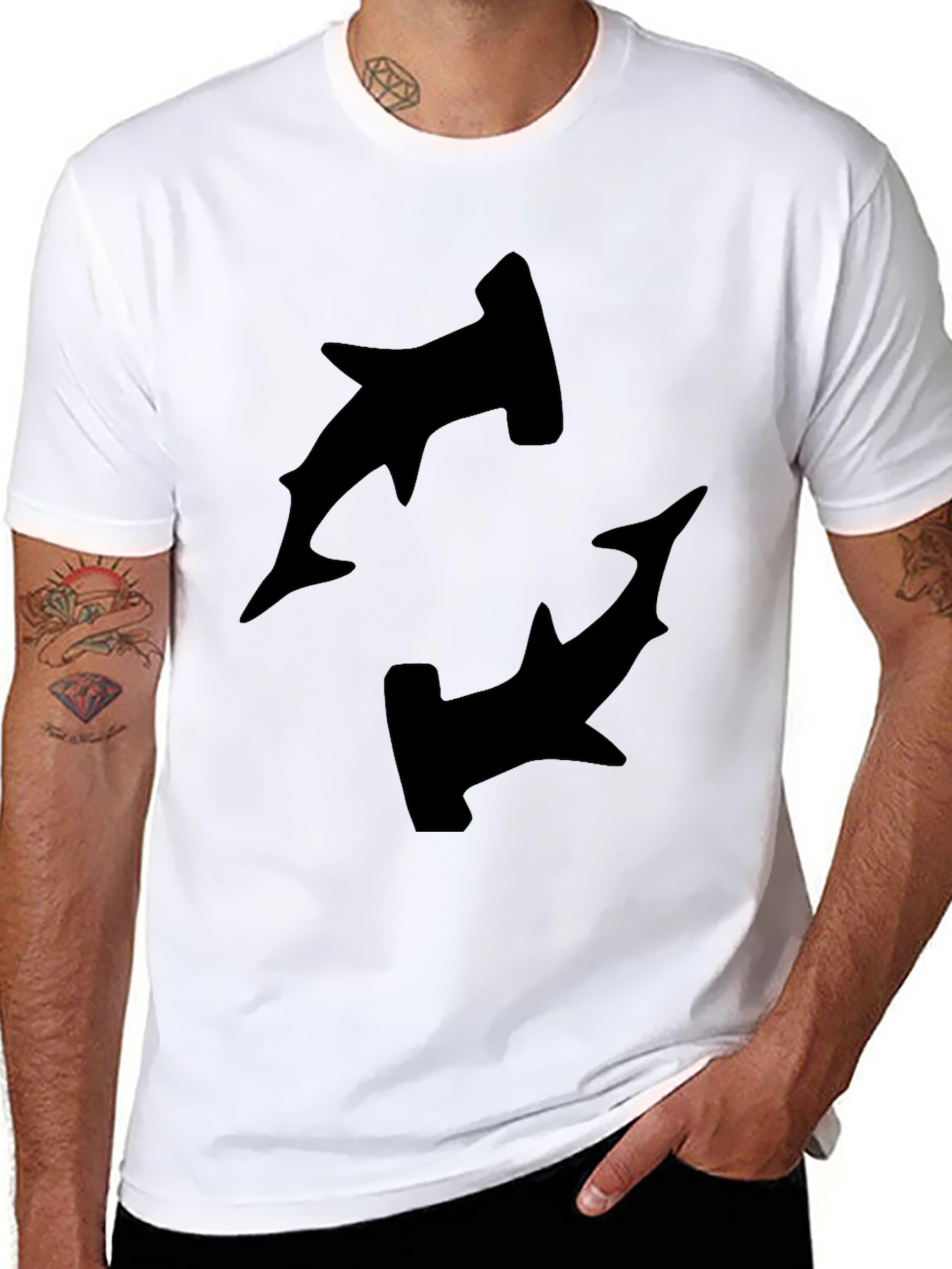 Hammerhead Shark Graphic Black T-Shirt