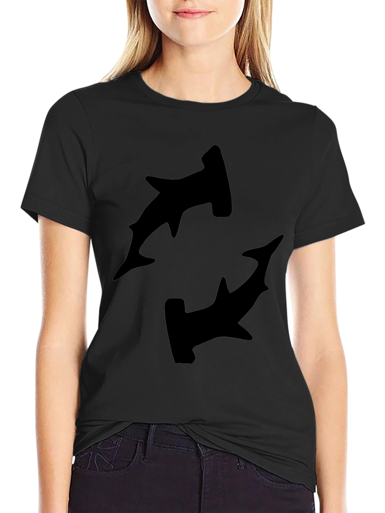 Hammerhead Shark Graphic Black T-Shirt