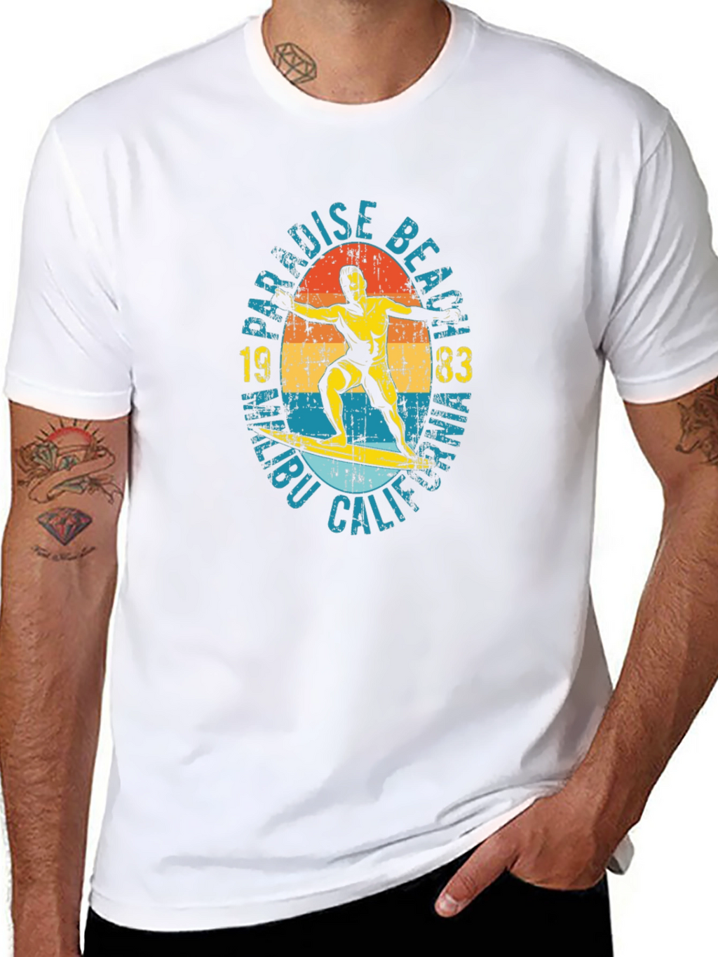 Paradise Beach Malibu 1983 Graphic T-Shirt