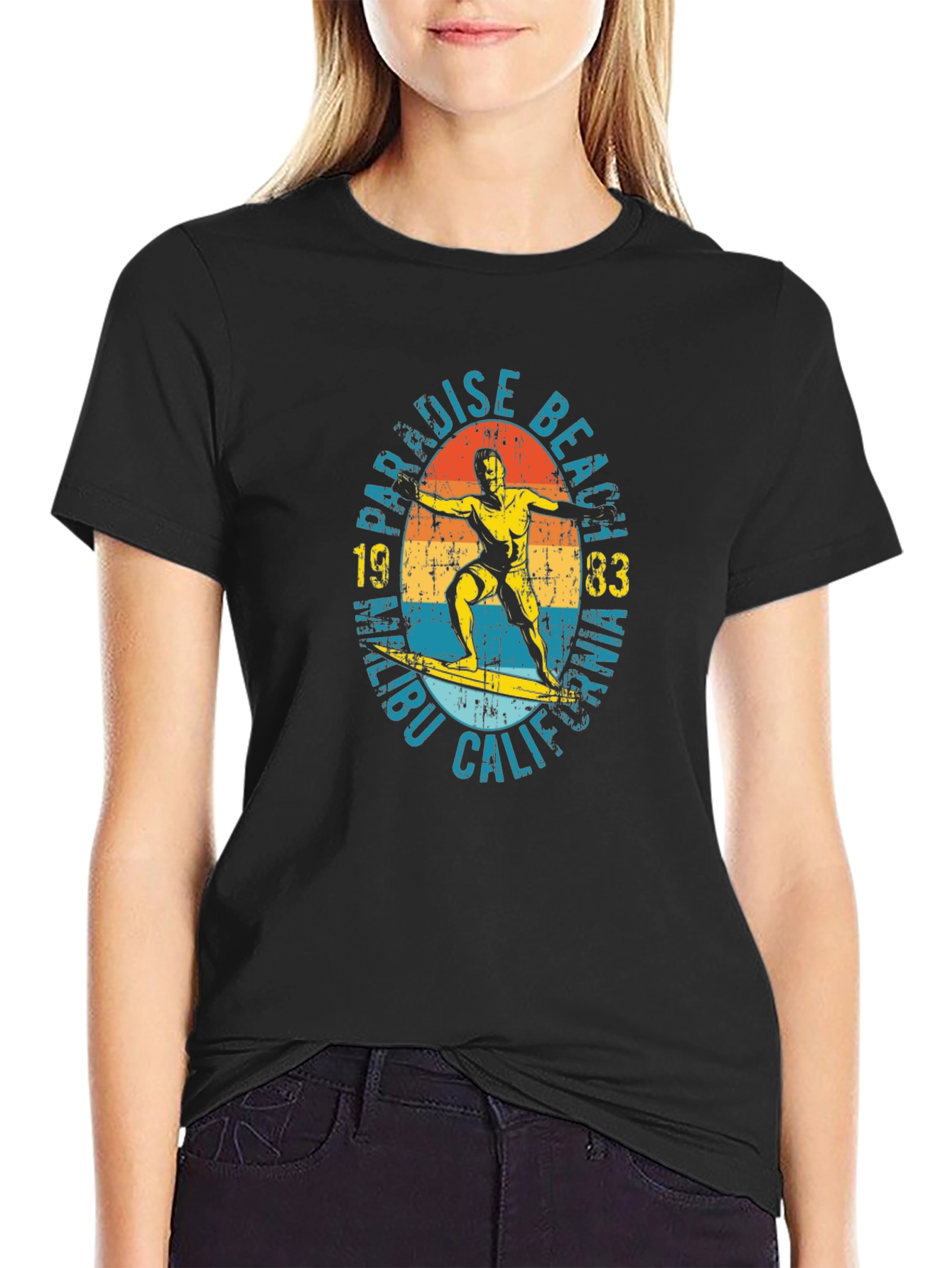 Paradise Beach Malibu 1983 Graphic T-Shirt