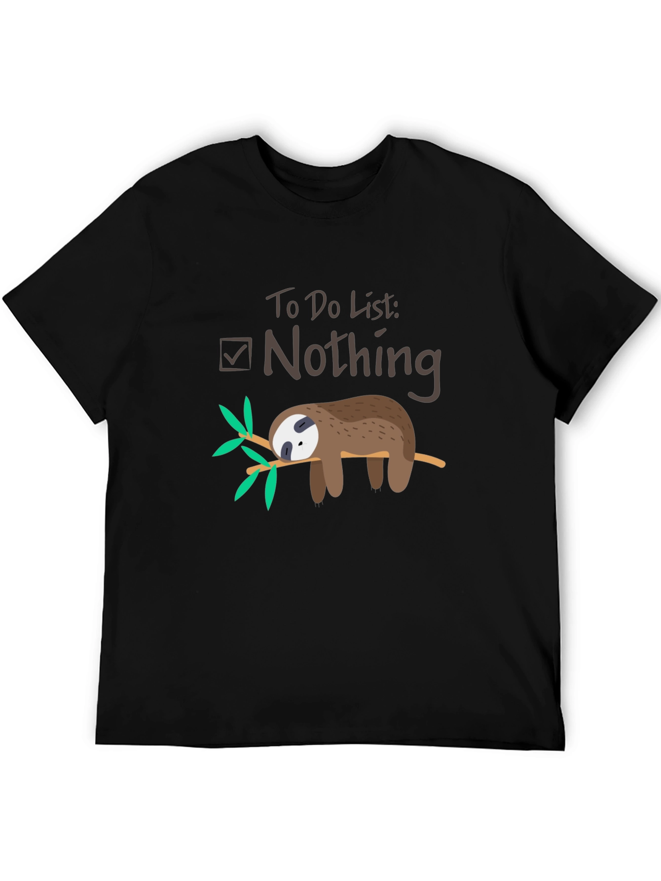 Lazy Sloth To Do List Funny Graphic Tee