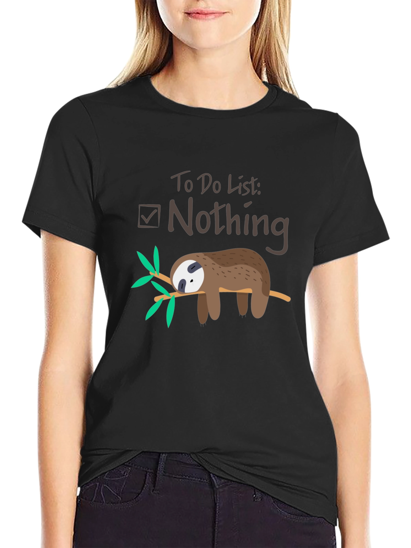 Lazy Sloth To Do List Funny Graphic Tee