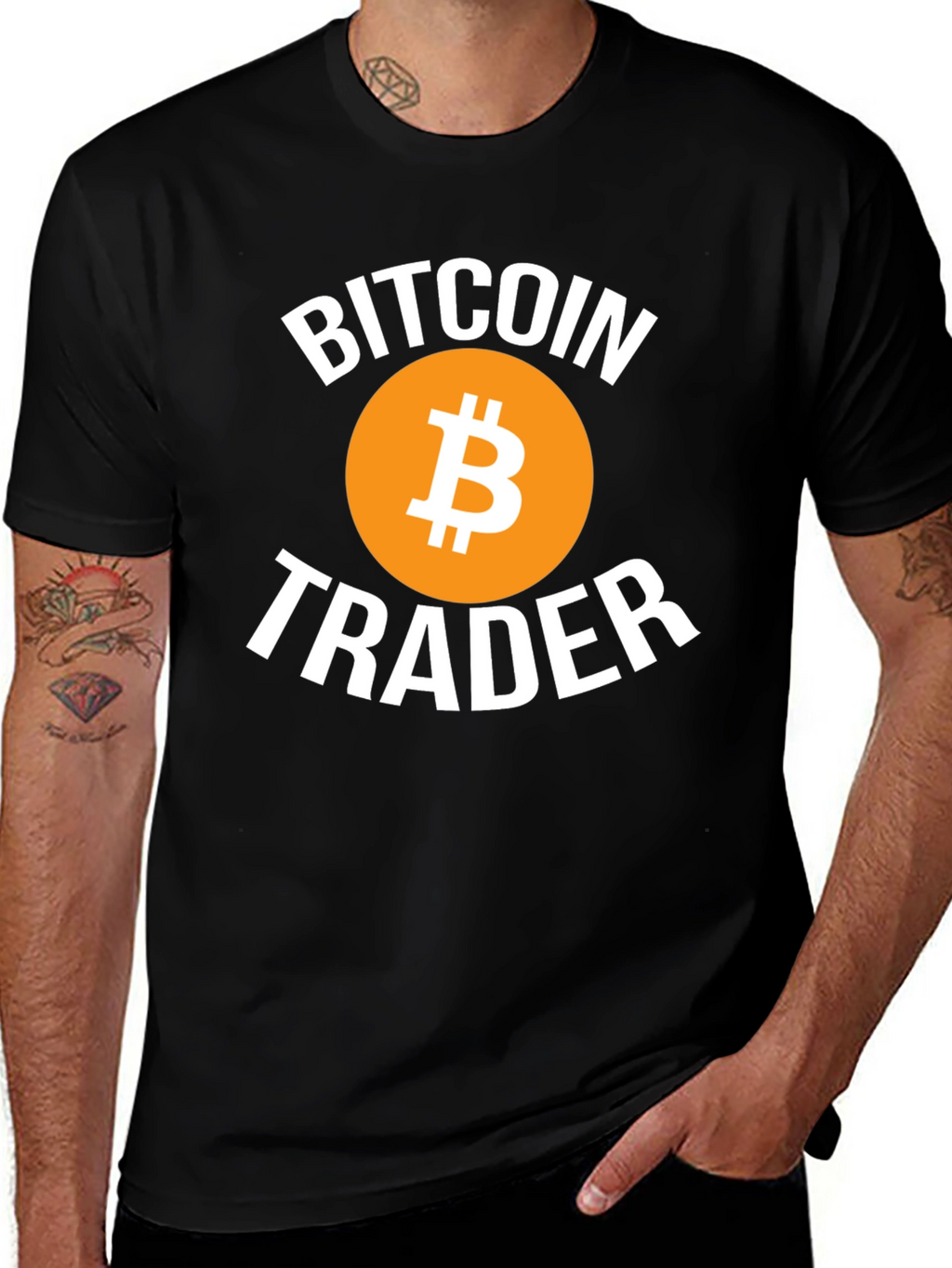 Bitcoin Trader Black T-Shirt Crypto Cryptocurrency Tee
