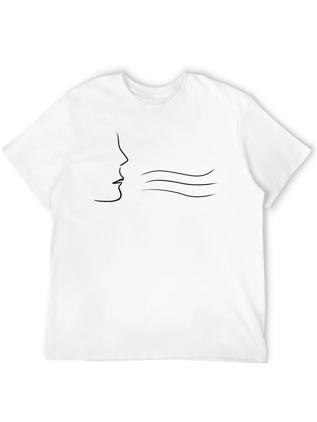 Minimalist Face & Wind Black T-Shirt
