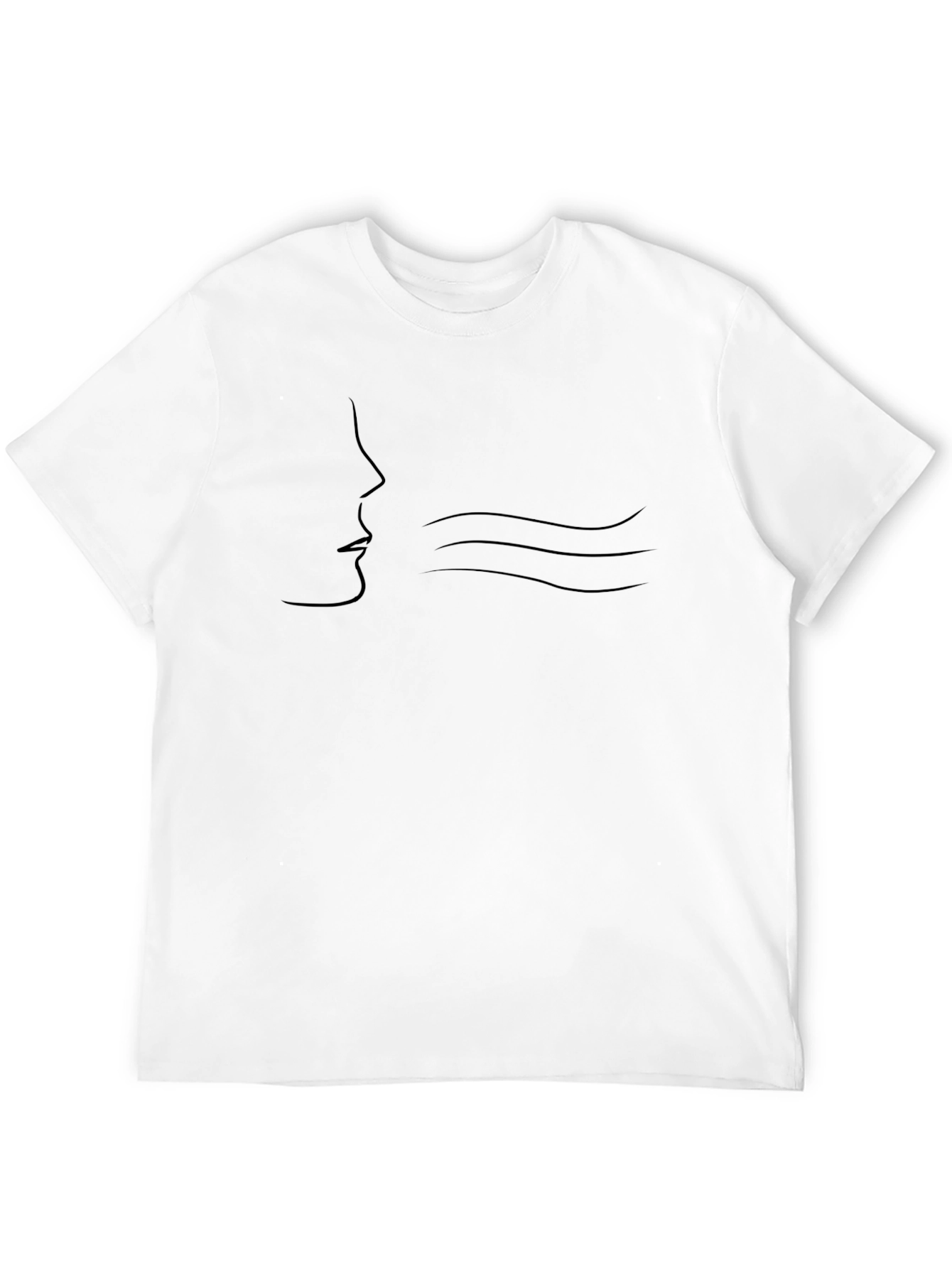 Minimalist Face & Wind Black T-Shirt