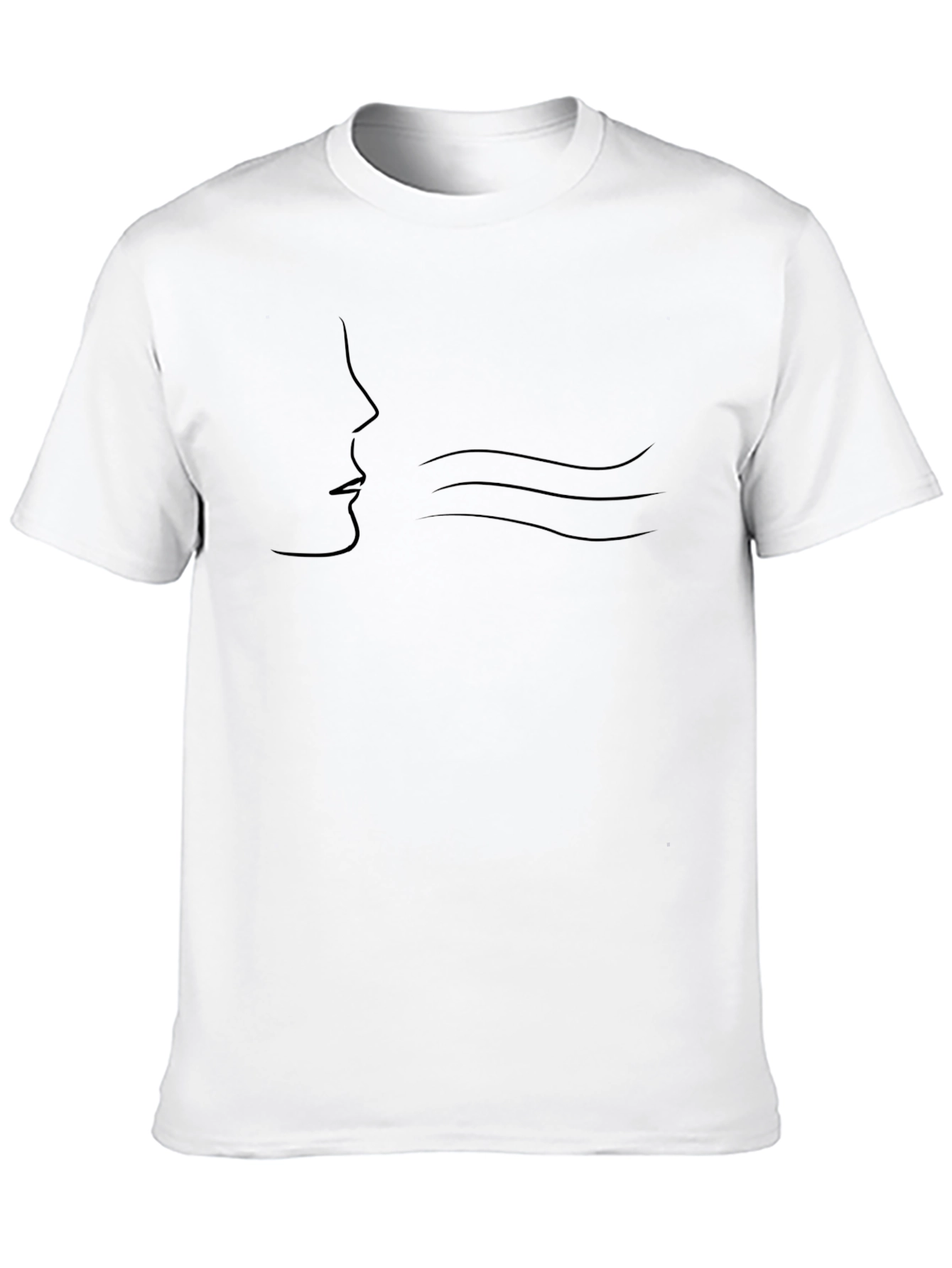 Minimalist Face & Wind Black T-Shirt