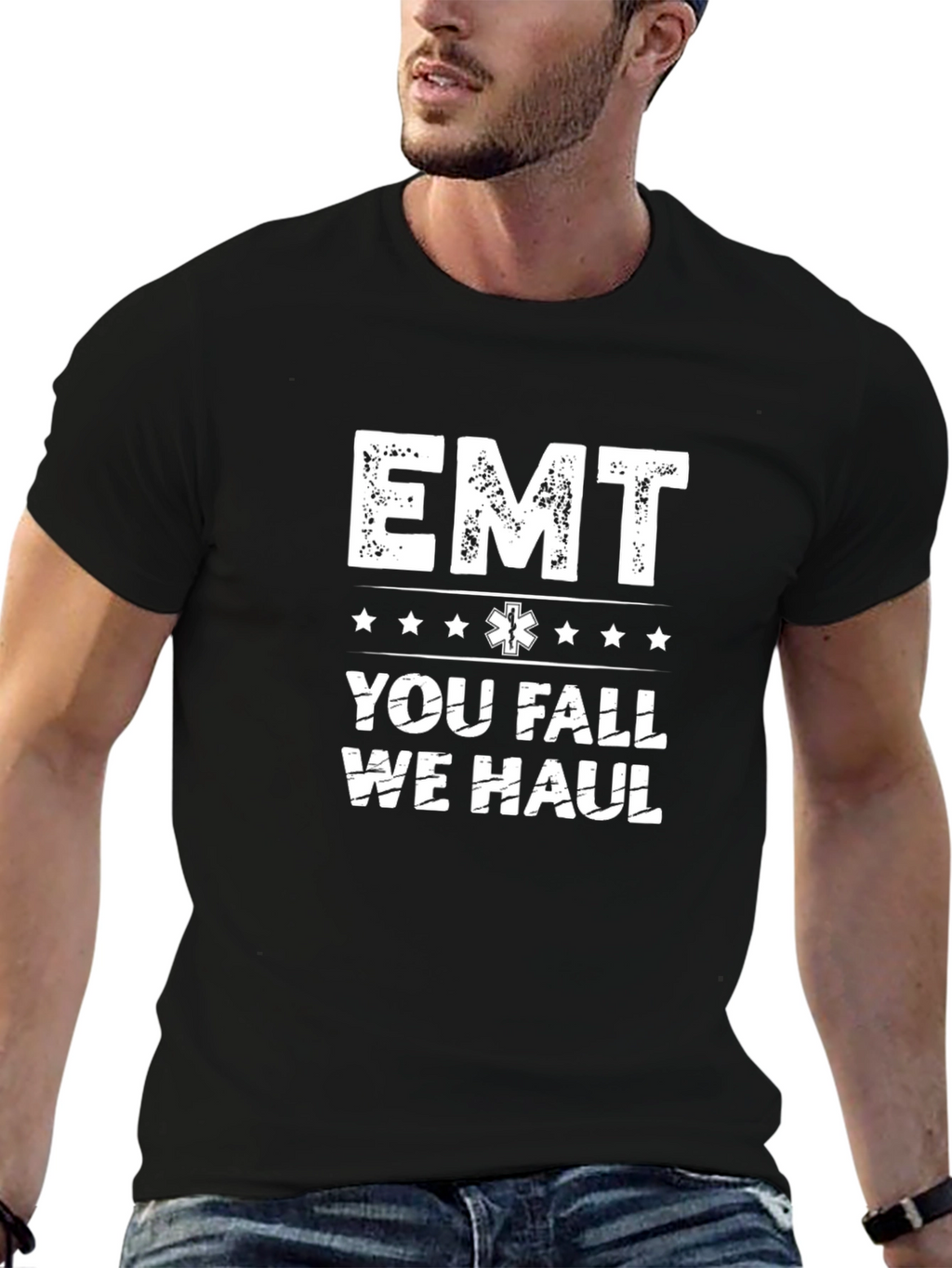EMT You Fall We Haul Black T-Shirt