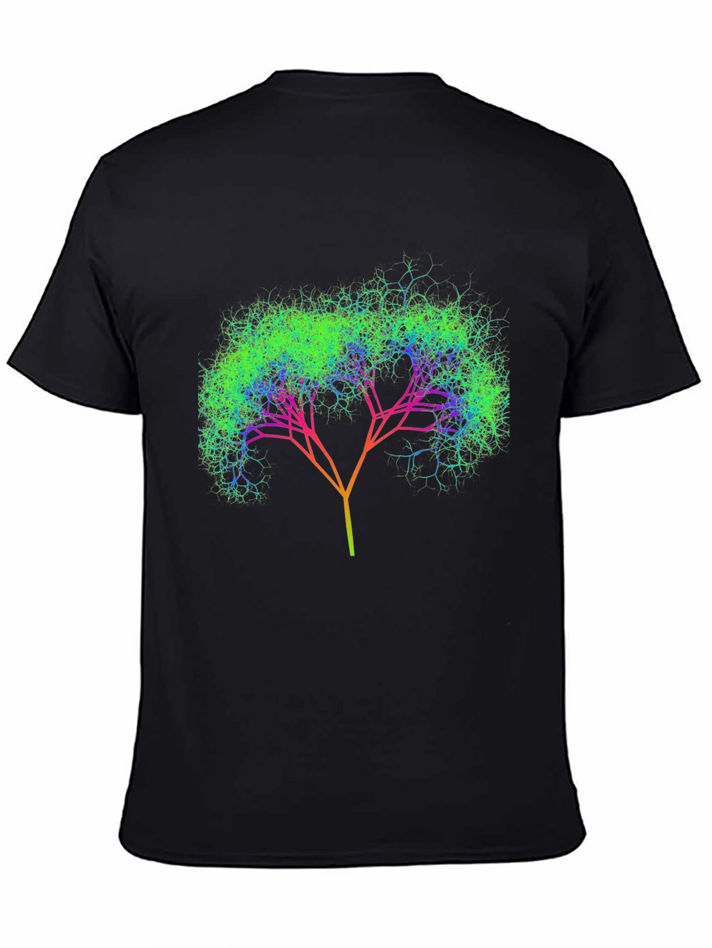 Abstract Tree Graphic Tee - Black Cotton Comfort