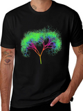 Abstract Tree Graphic Tee - Black Cotton Comfort