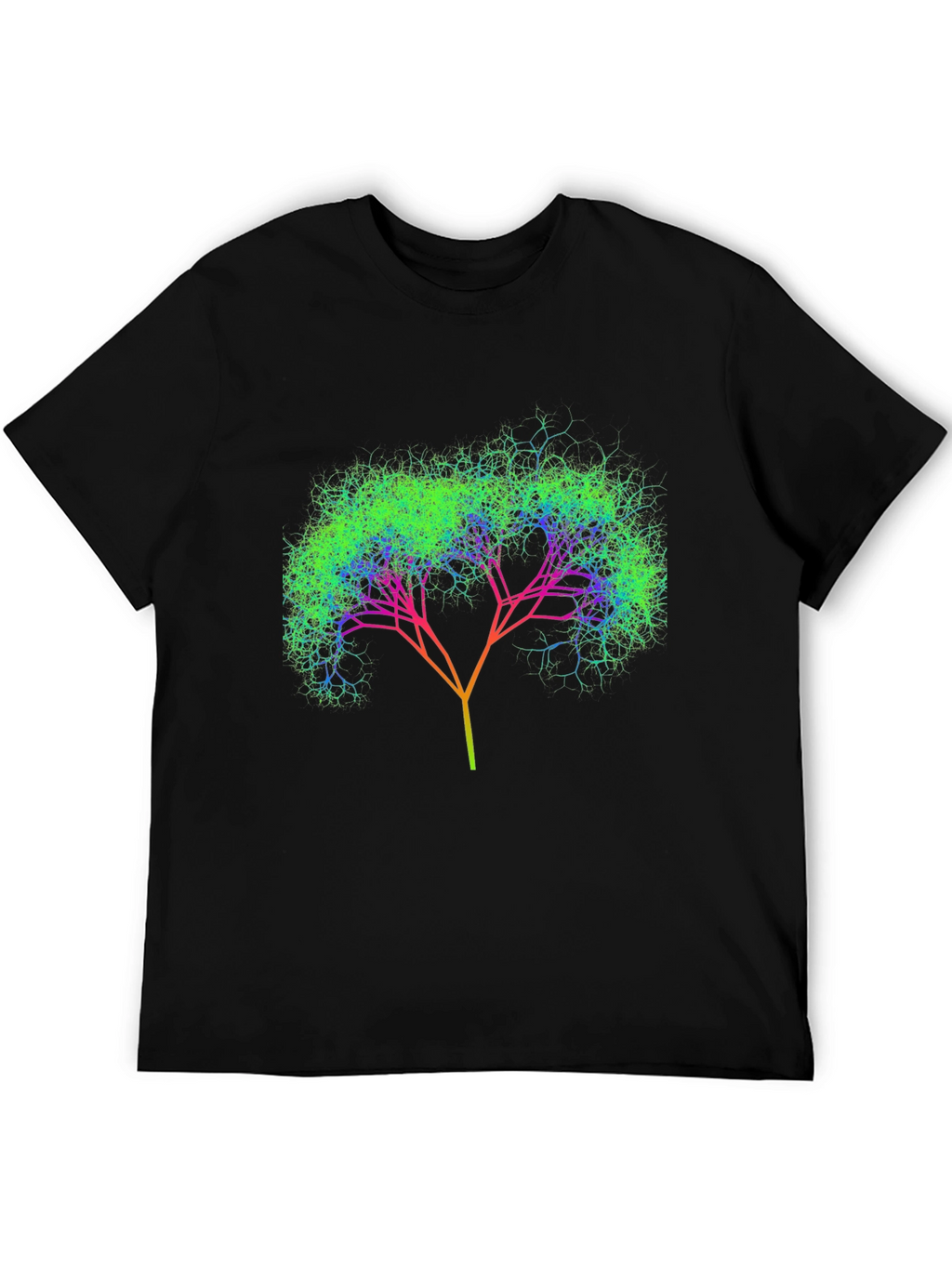 Abstract Tree Graphic Tee - Black Cotton Comfort