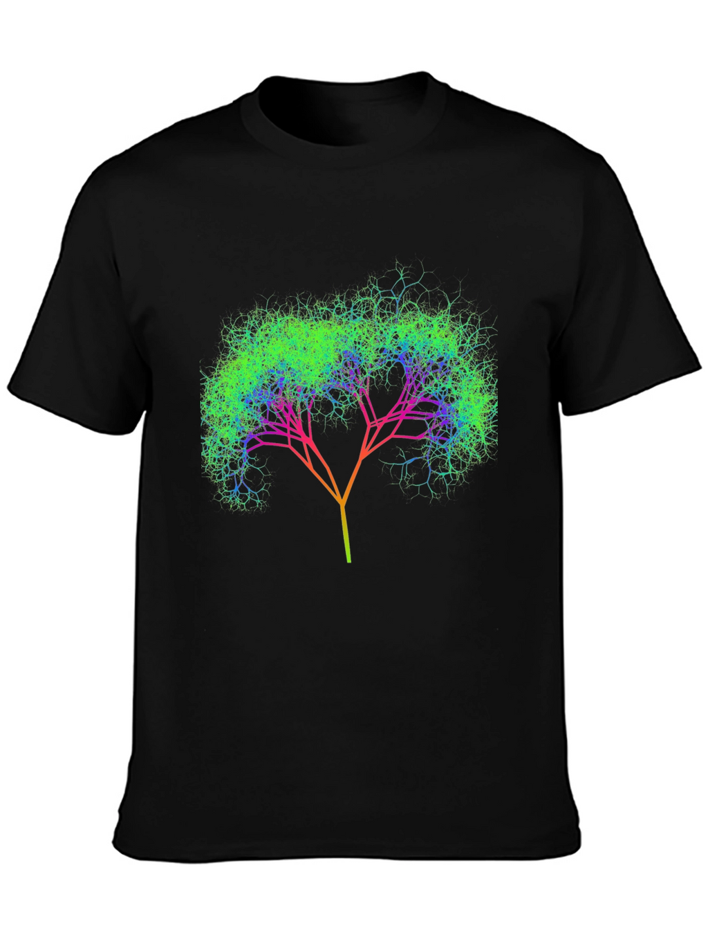 Abstract Tree Graphic Tee - Black Cotton Comfort