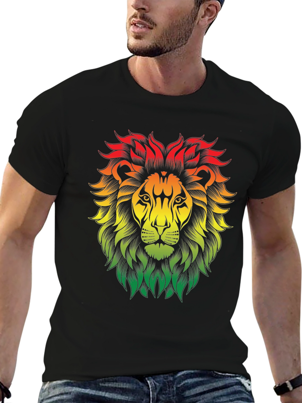 Rasta Lion Graphic Tee - Reggae Vibe