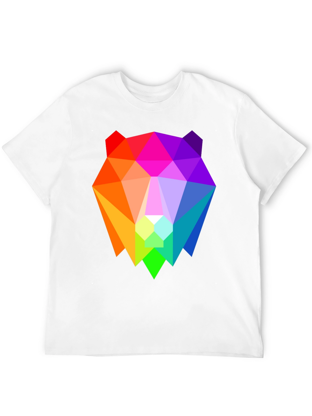 Geometric Bear Graphic Tee - Black
