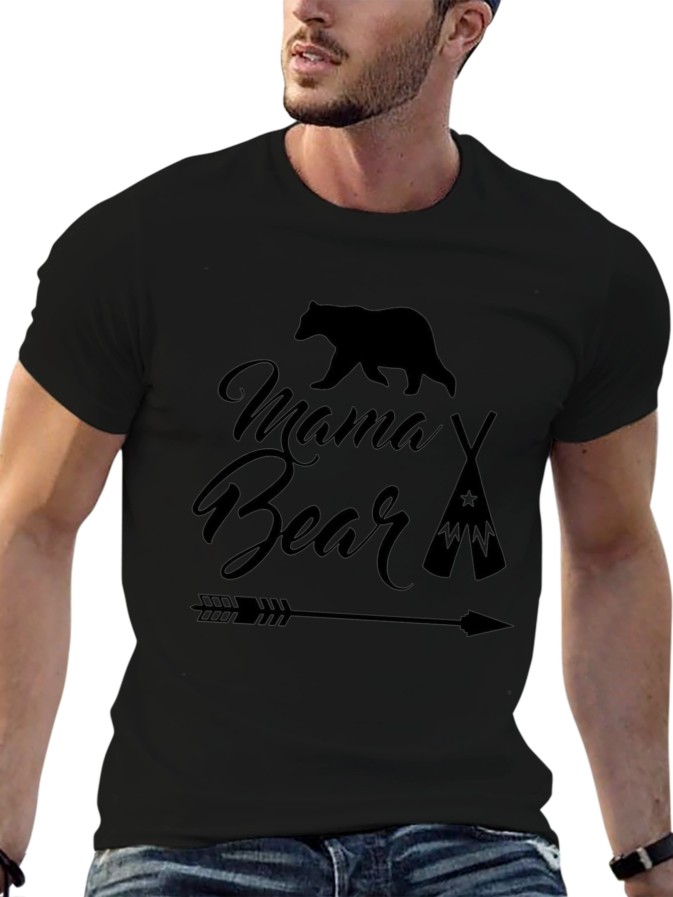 Mama Bear T-Shirt - Black Graphic Tee