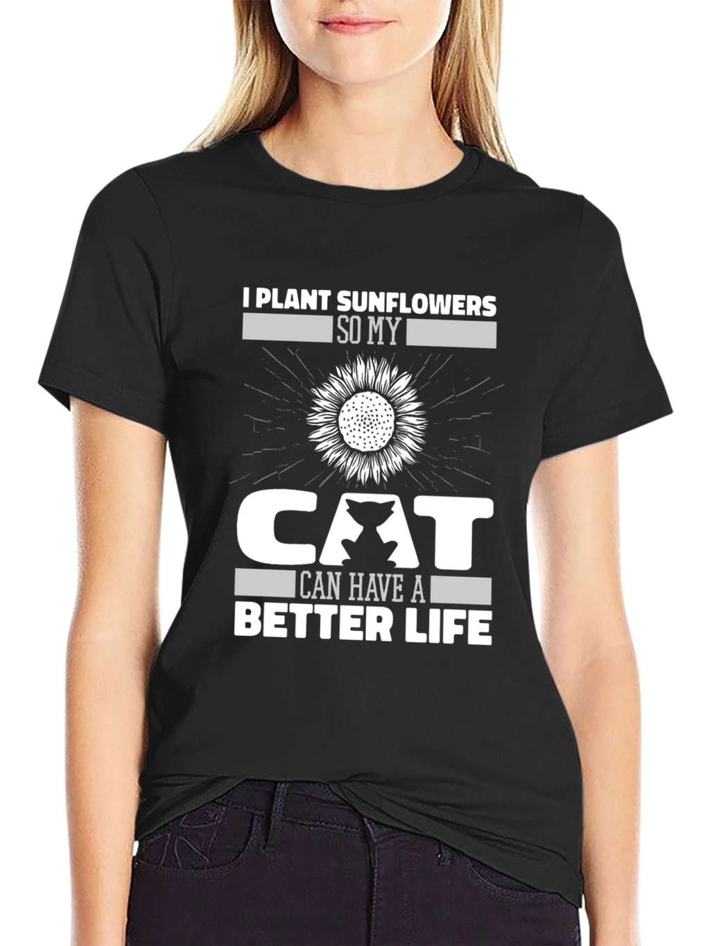 Sunflower Cat Lover T-Shirt - Plant Life Tee