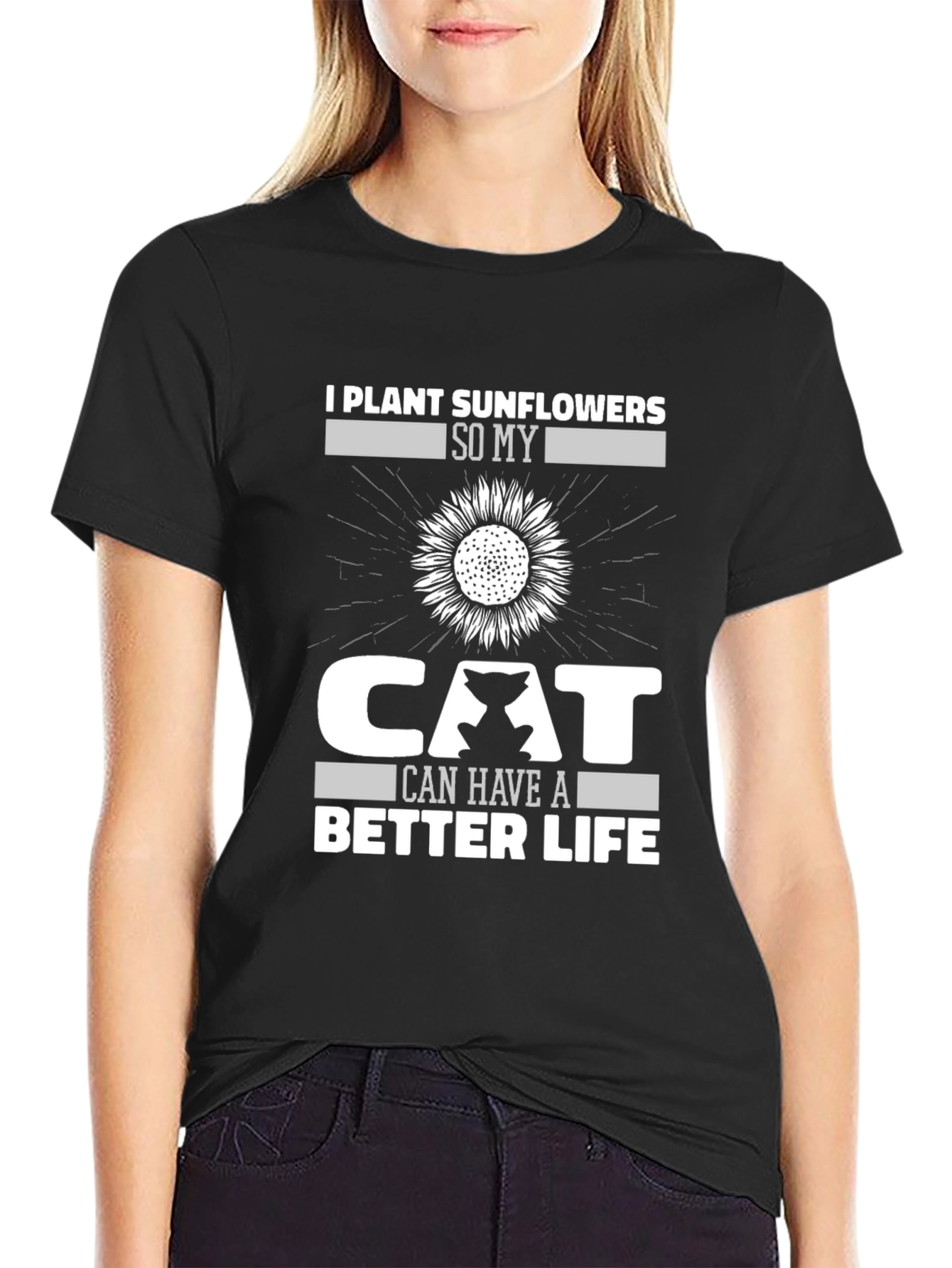 Sunflower Cat Lover T-Shirt - Plant Life Tee