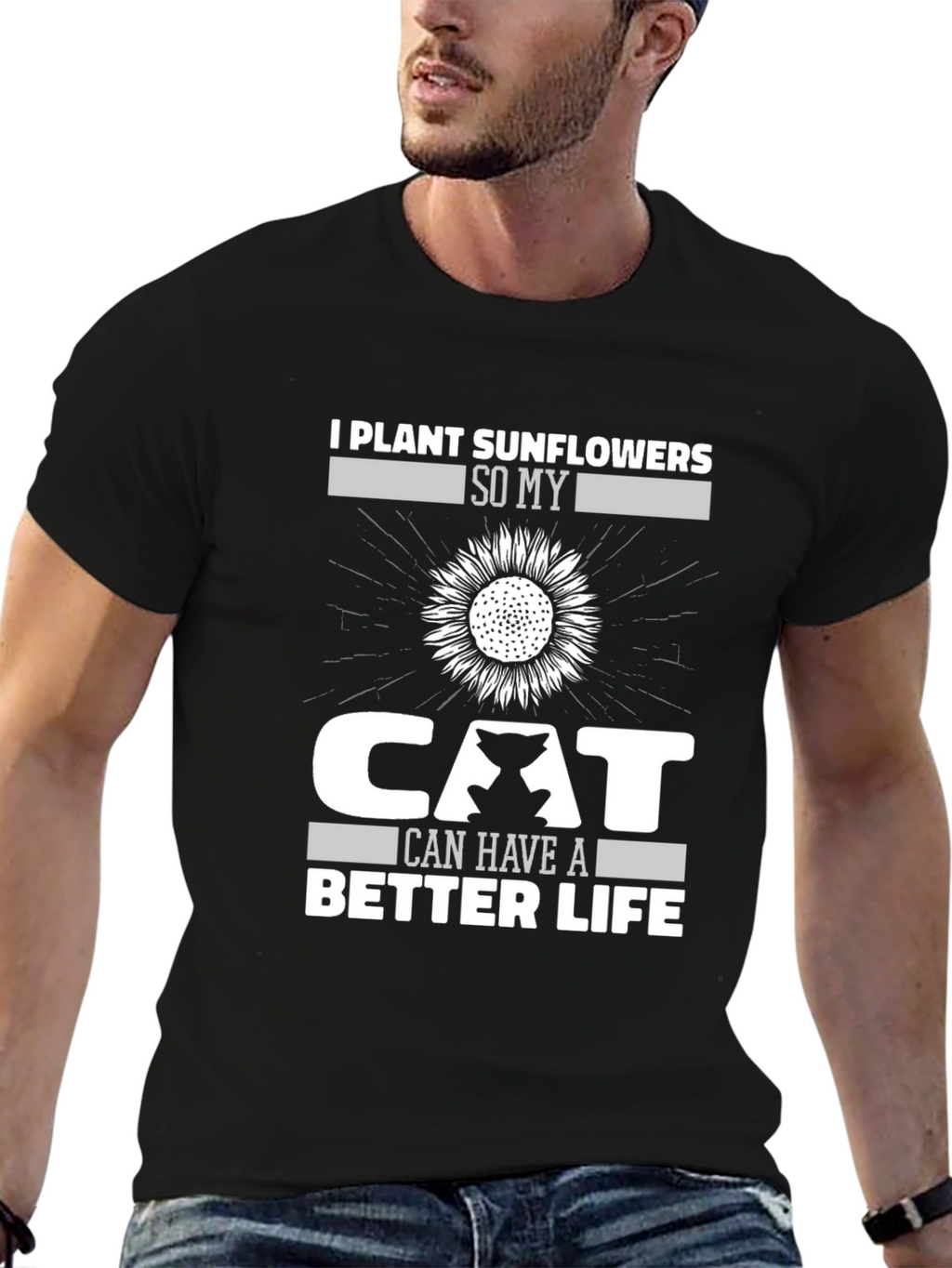 Sunflower Cat Lover T-Shirt - Plant Life Tee