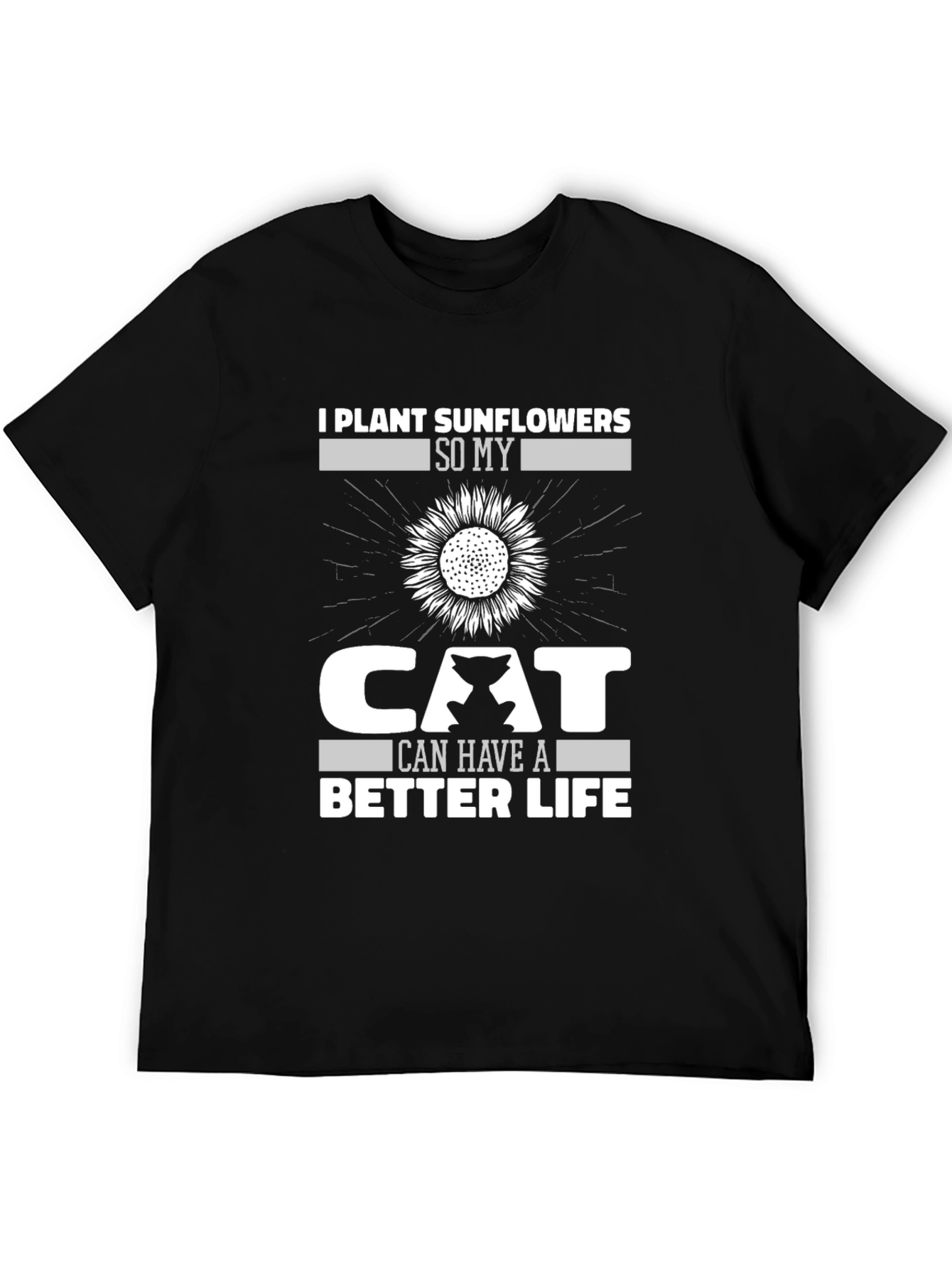Sunflower Cat Lover T-Shirt - Plant Life Tee