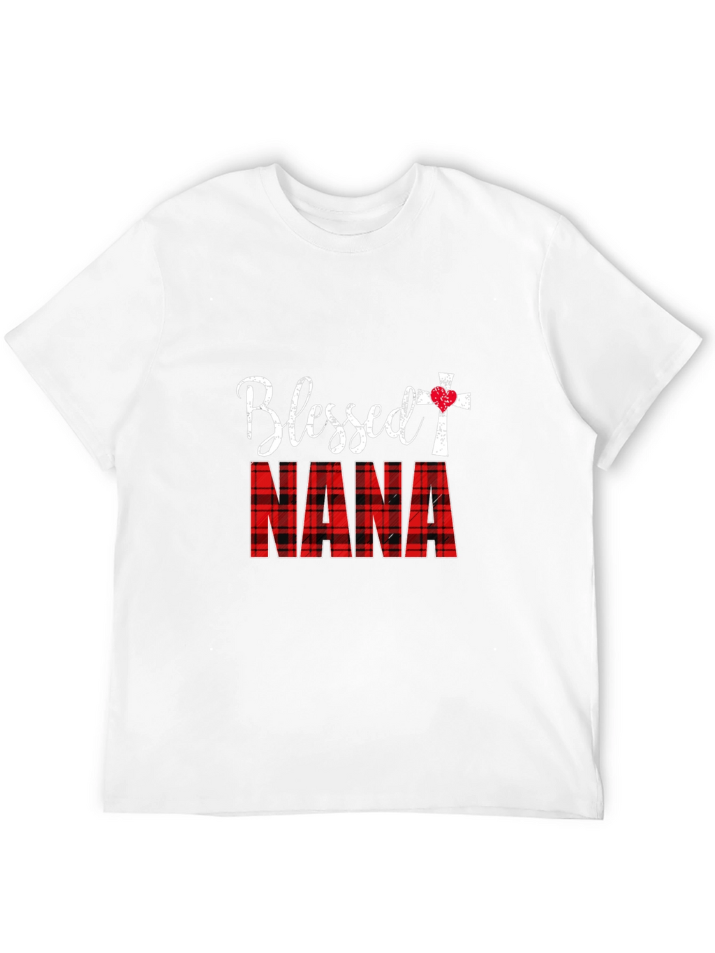 Blessed Nana Plaid Graphic T-Shirt