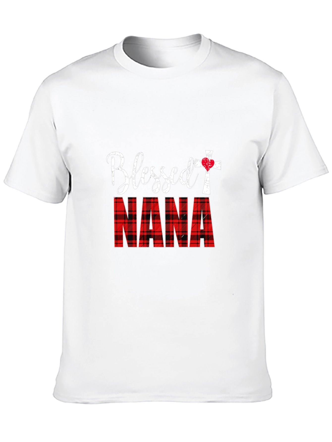 Blessed Nana Plaid Graphic T-Shirt