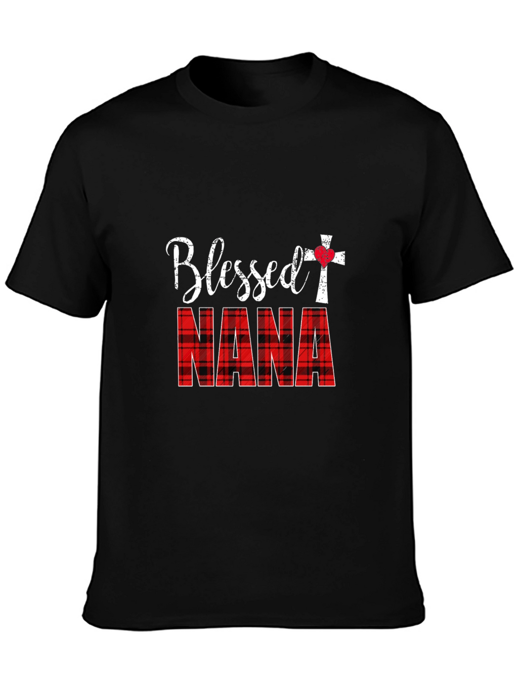 Blessed Nana Plaid Graphic T-Shirt