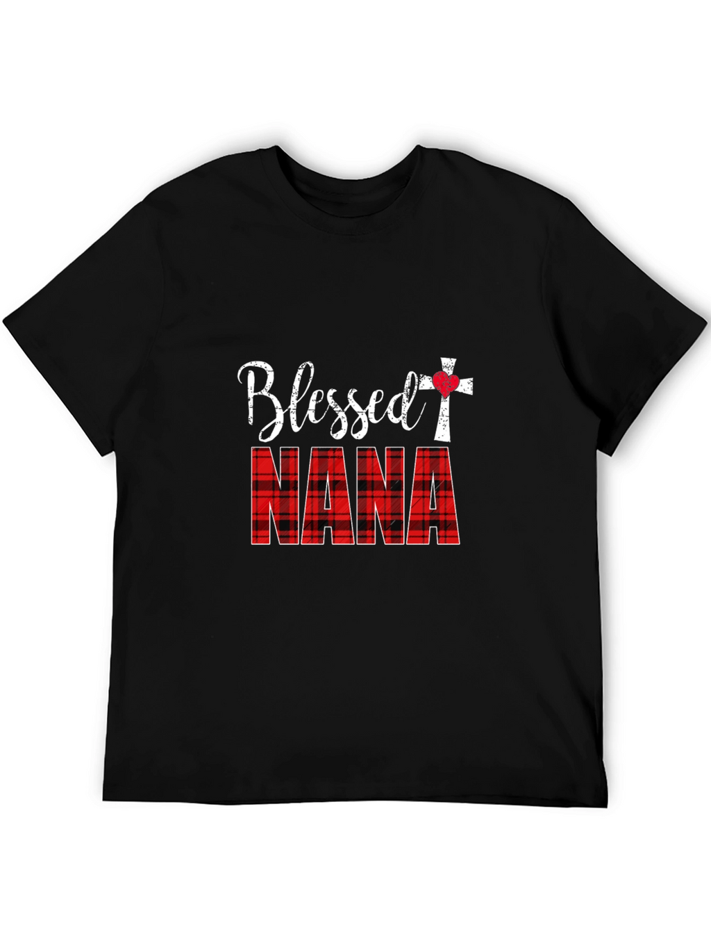 Blessed Nana Plaid Graphic T-Shirt