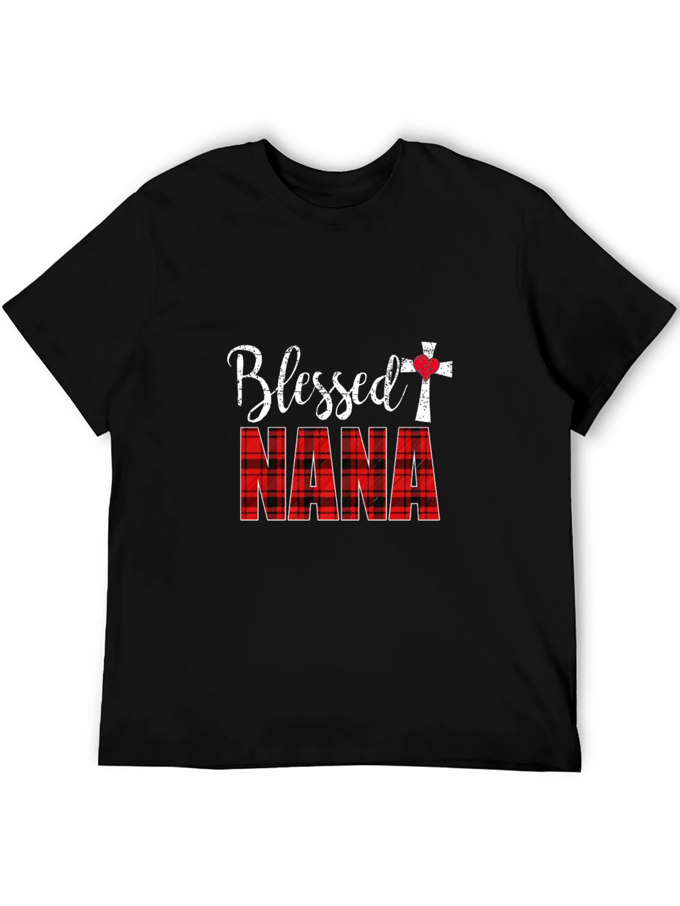Blessed Nana Plaid Graphic T-Shirt