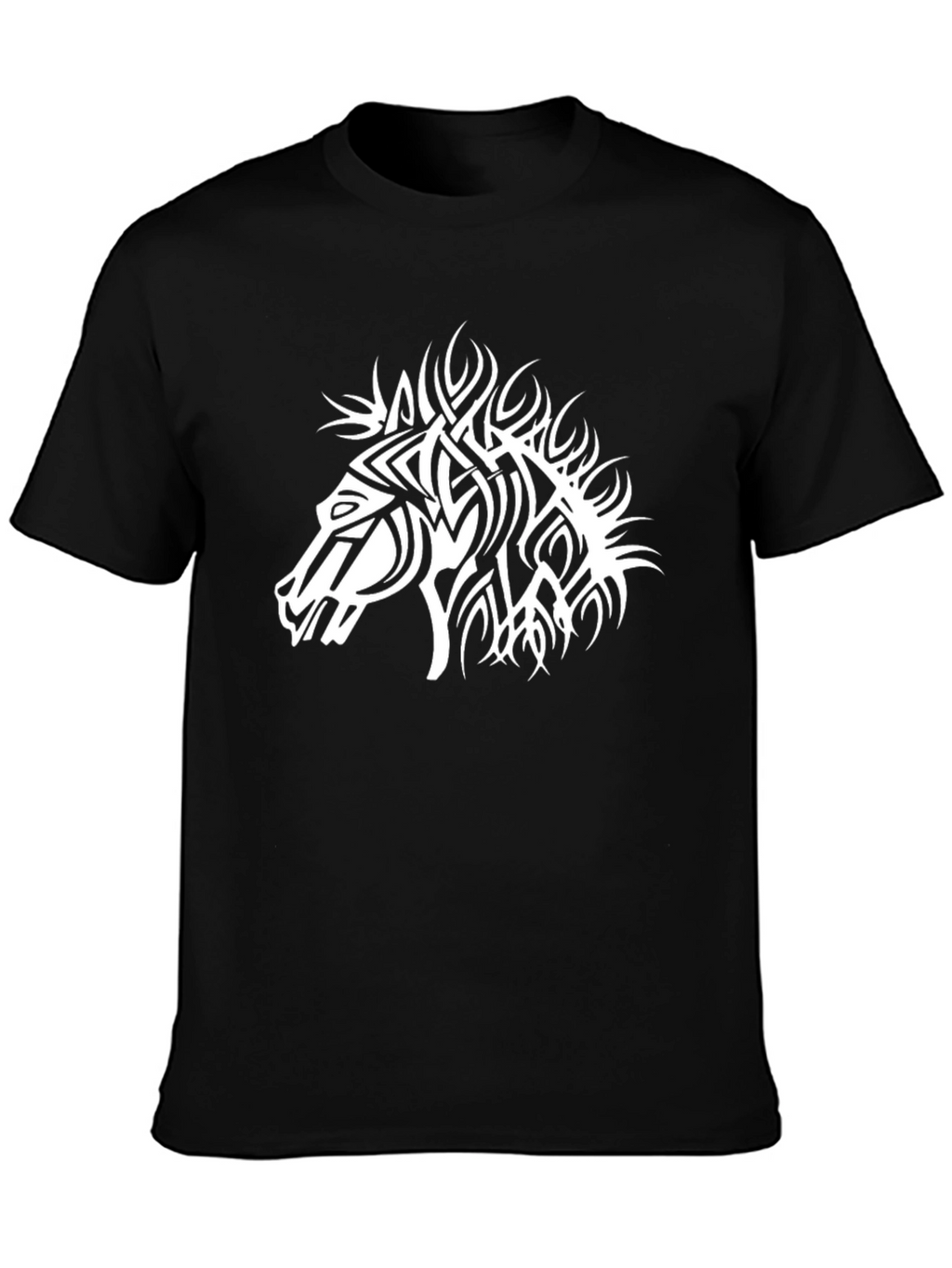 Black Horse Graphic Tee - Tribal Style
