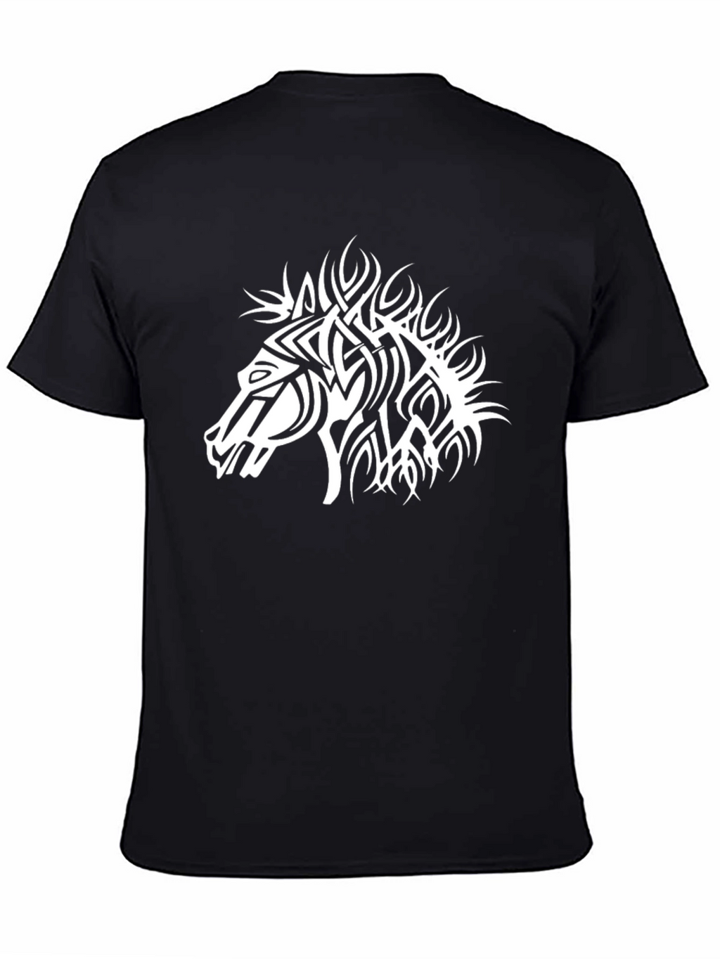 Black Horse Graphic Tee - Tribal Style
