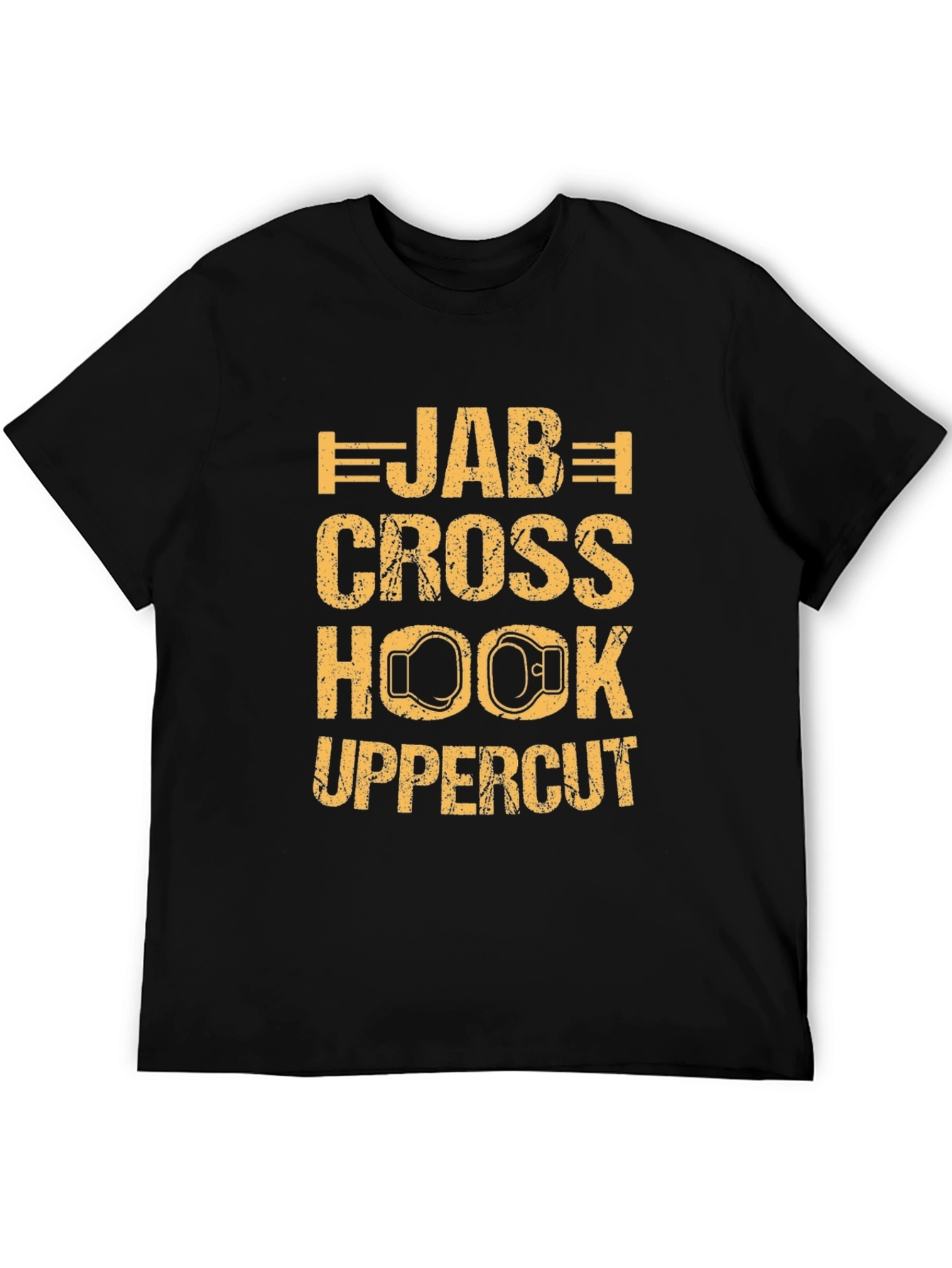 Boxing Moves Black Graphic Tee - Jab Cross Hook Uppercut