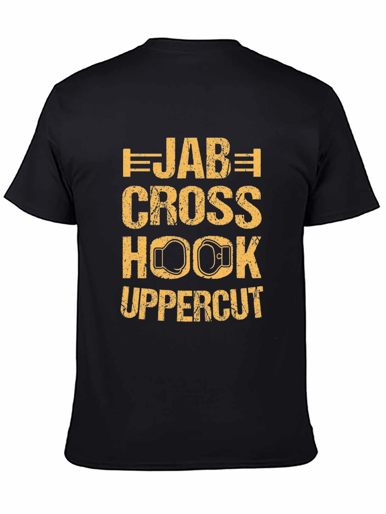 Boxing Moves Black Graphic Tee - Jab Cross Hook Uppercut
