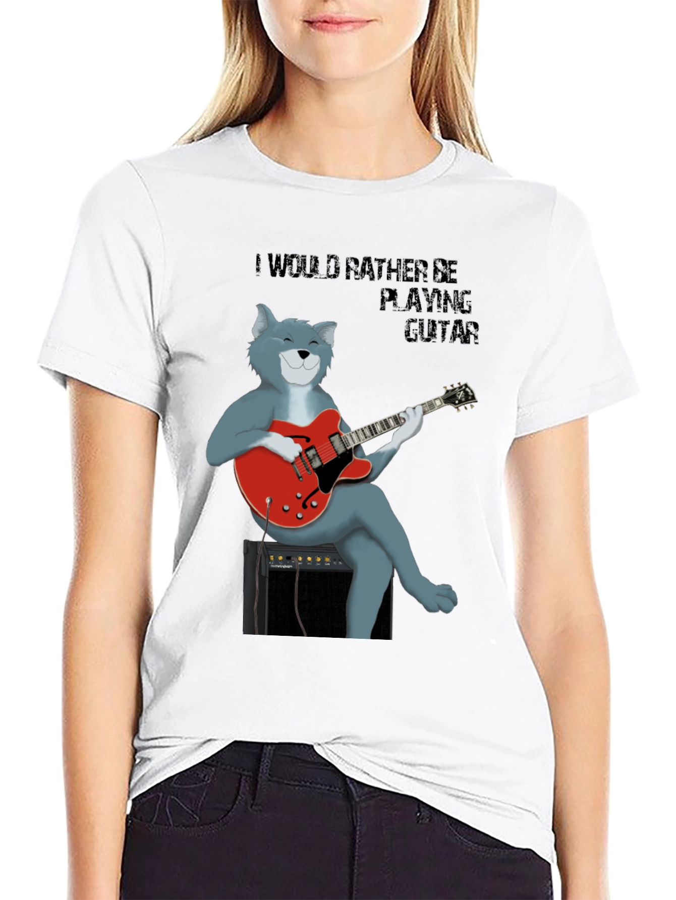 Cat Guitarist T-Shirt - Music Lover Tee
