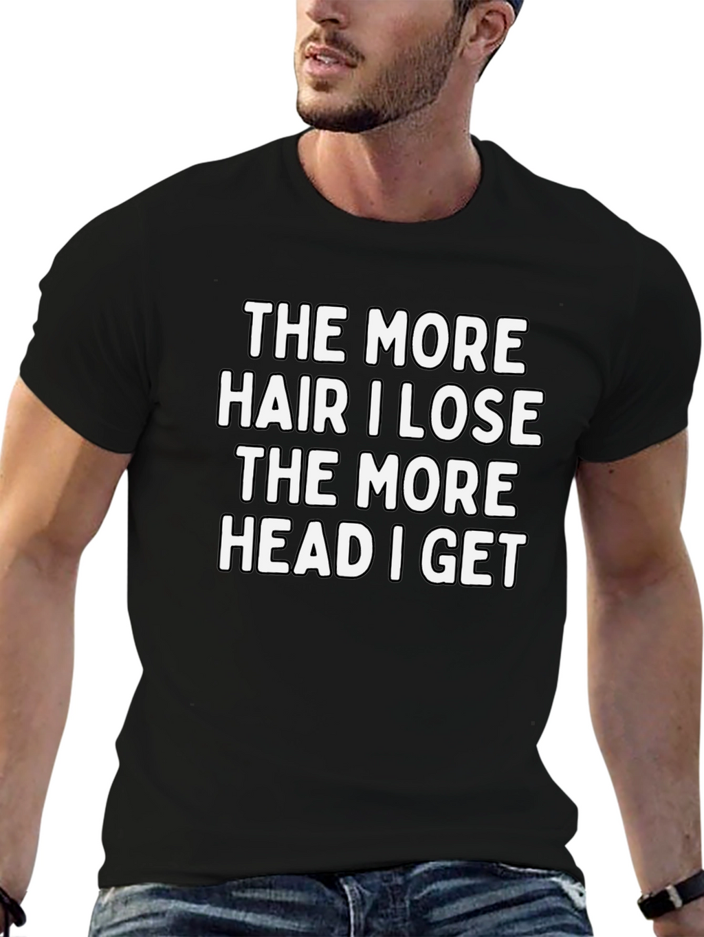 Funny Bald Humor Graphic T-Shirt