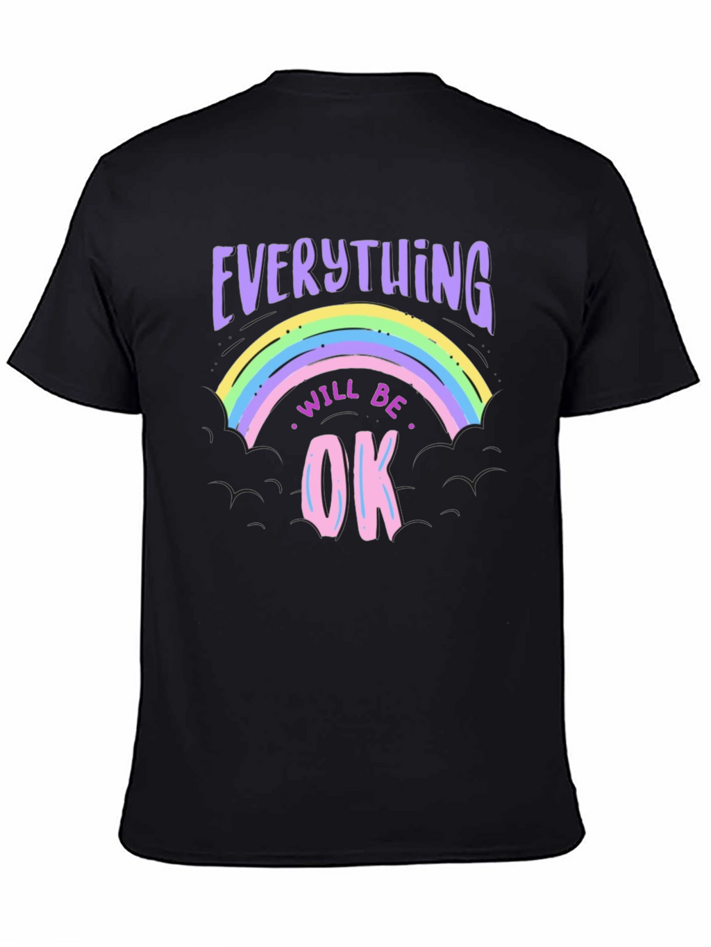 Everything Will Be Ok Rainbow Graphic T-Shirt