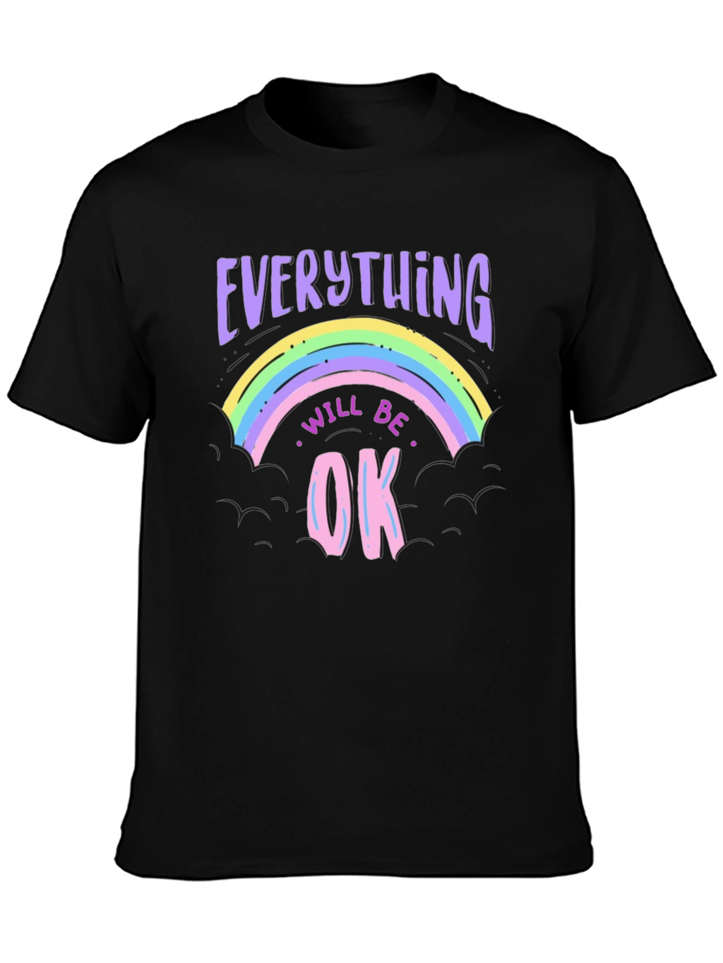 Everything Will Be Ok Rainbow Graphic T-Shirt