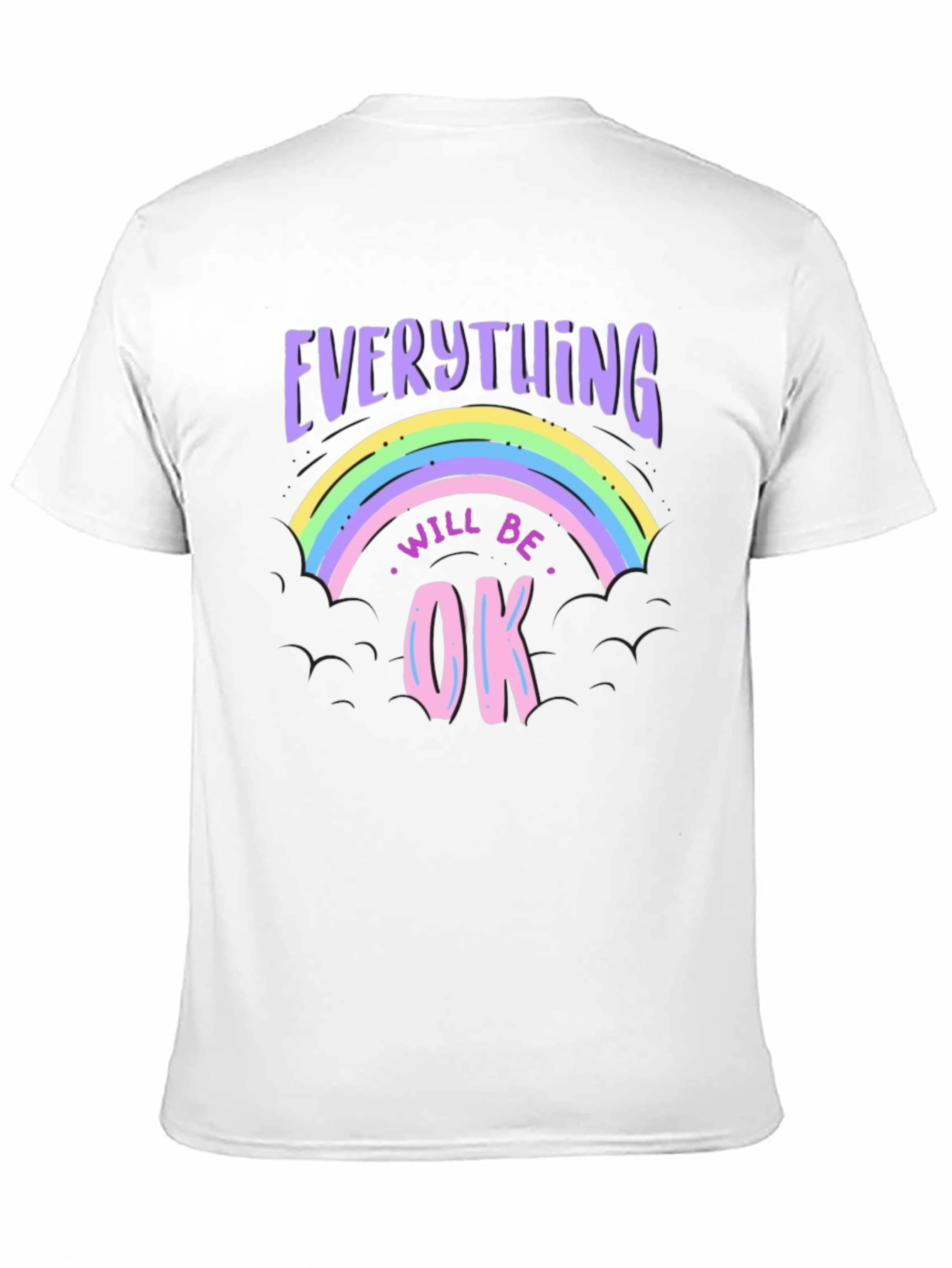 Everything Will Be Ok Rainbow Graphic T-Shirt