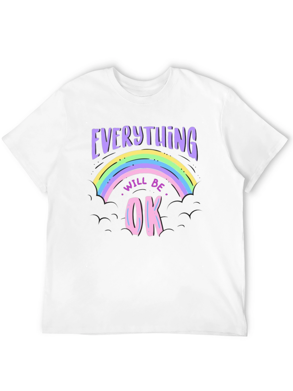 Everything Will Be Ok Rainbow Graphic T-Shirt
