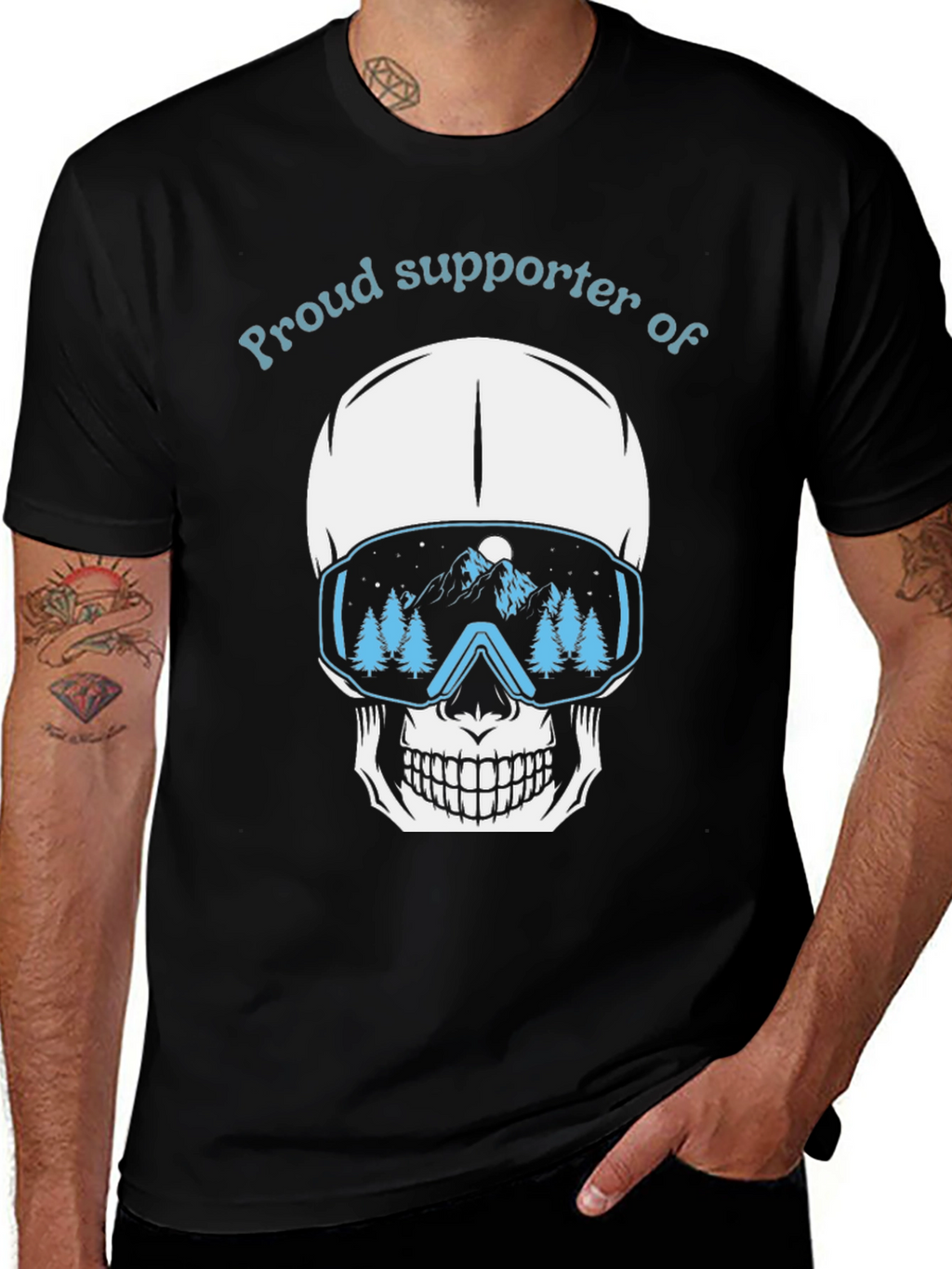 Proud Supporter of Skiing Skull T-Shirt