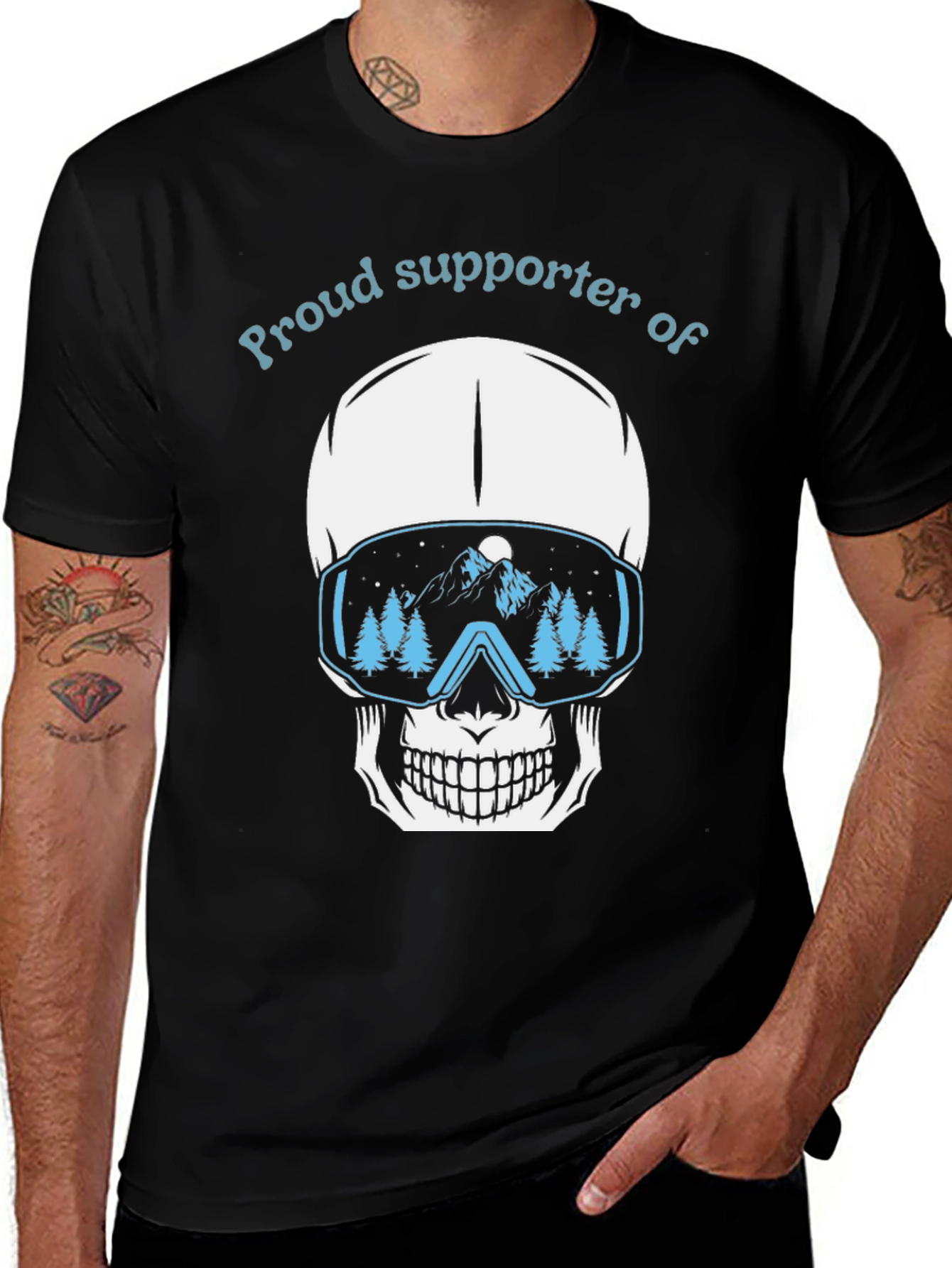 Proud Supporter of Skiing Skull T-Shirt