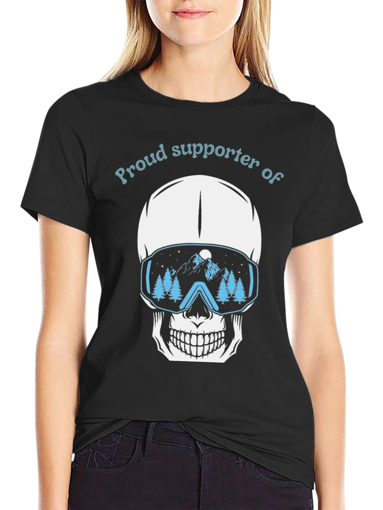 Proud Supporter of Skiing Skull T-Shirt