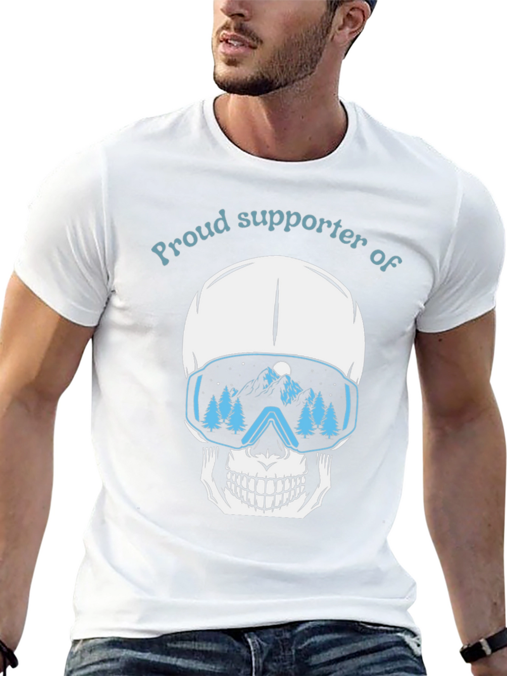Proud Supporter of Skiing Skull T-Shirt