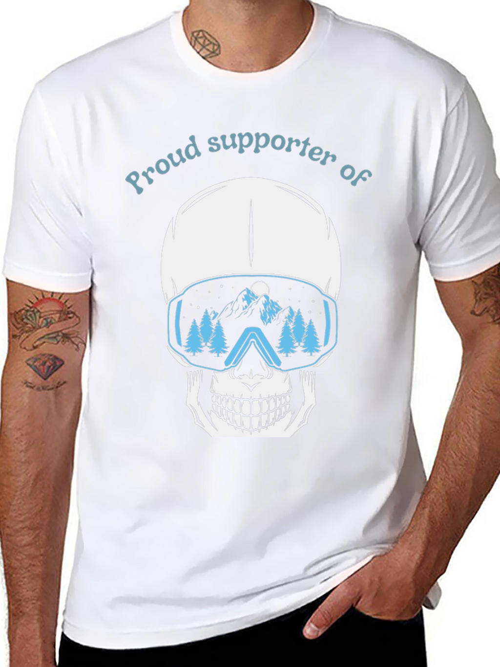 Proud Supporter of Skiing Skull T-Shirt